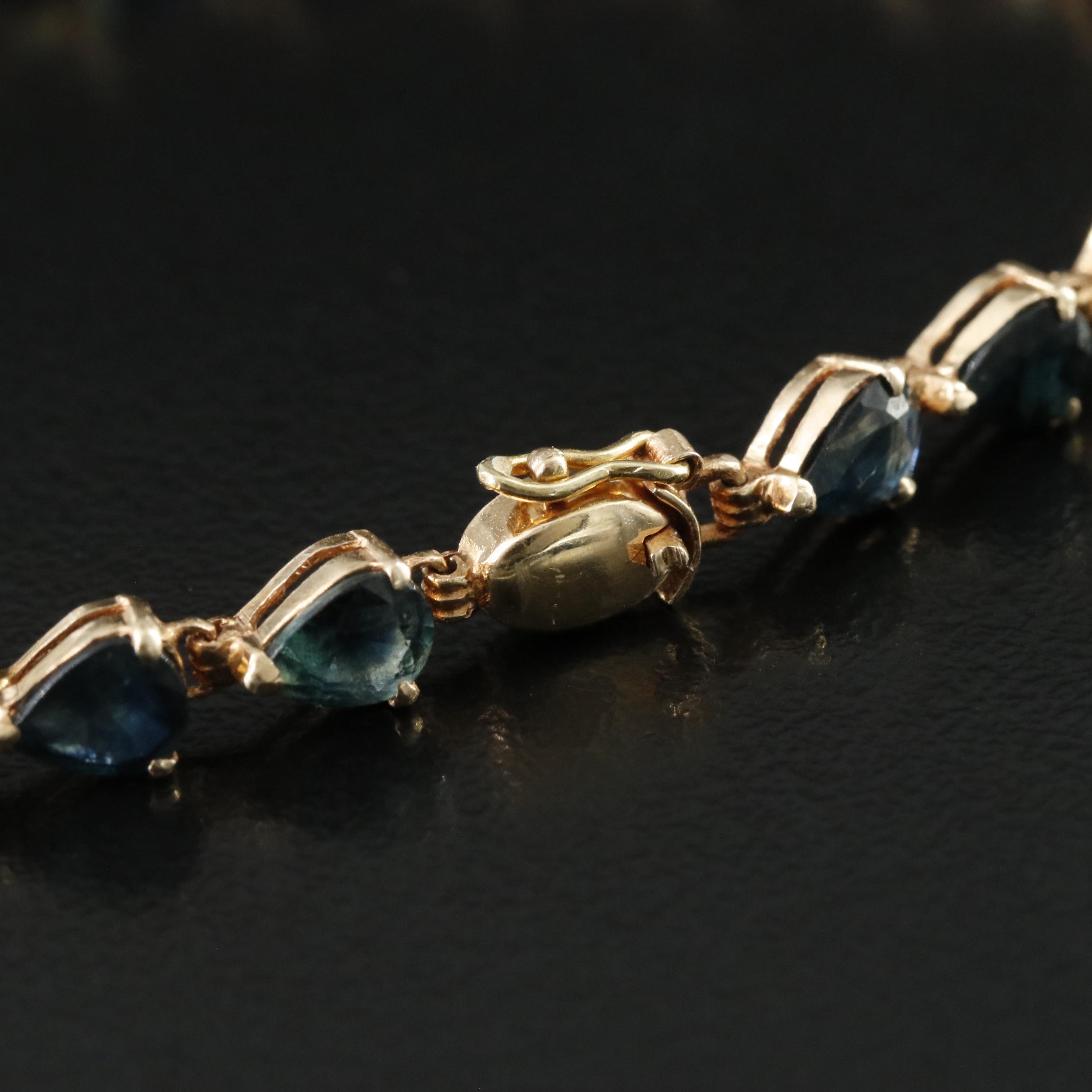 14K Sapphire Line Bracelet