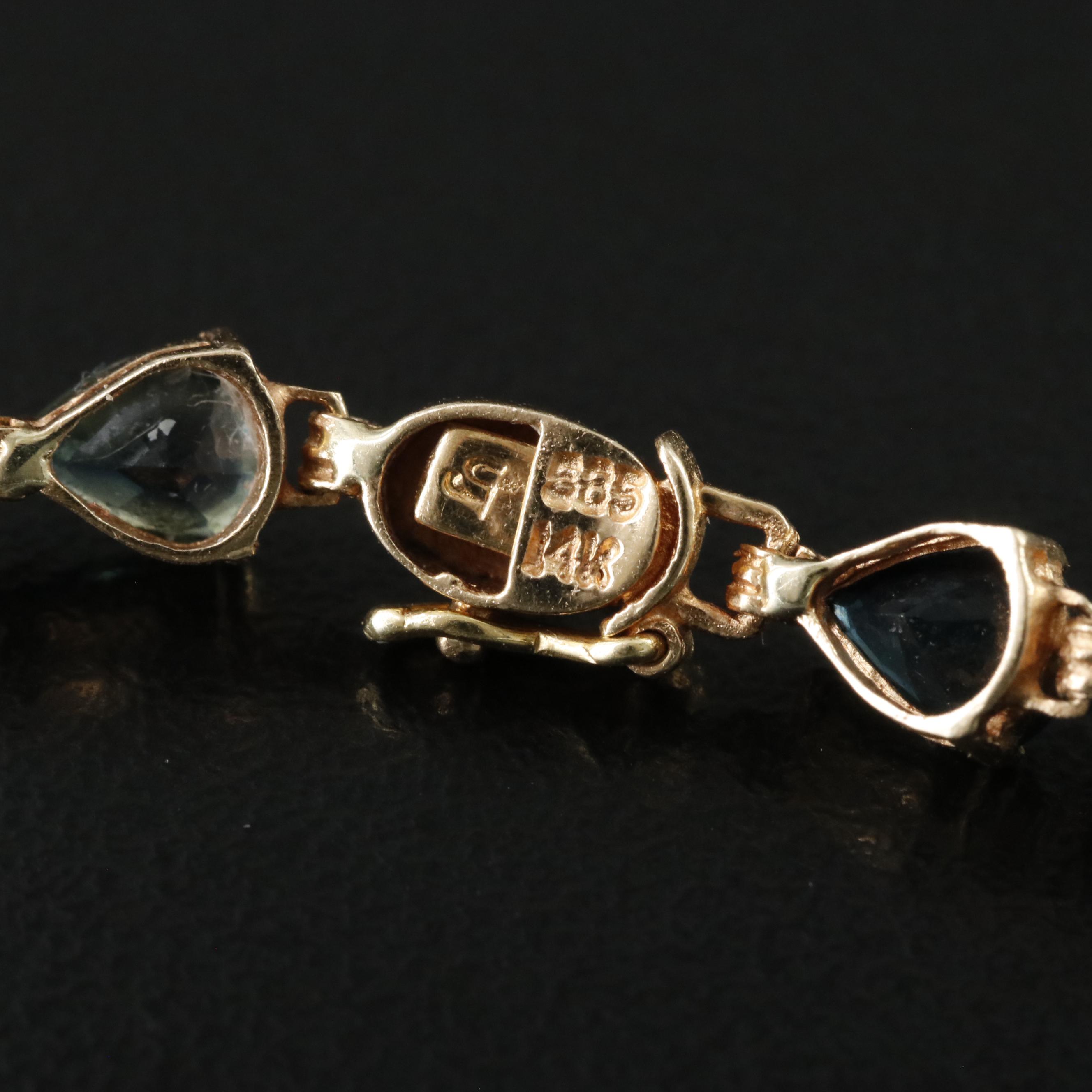 14K Sapphire Line Bracelet