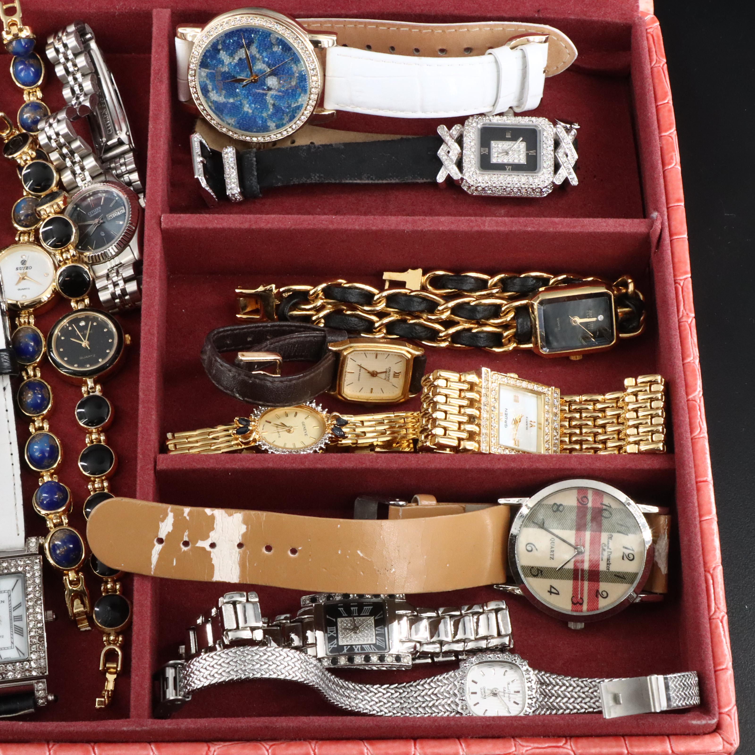 Collection of Quartz Dress Watches Featuring Seiko and Gruen