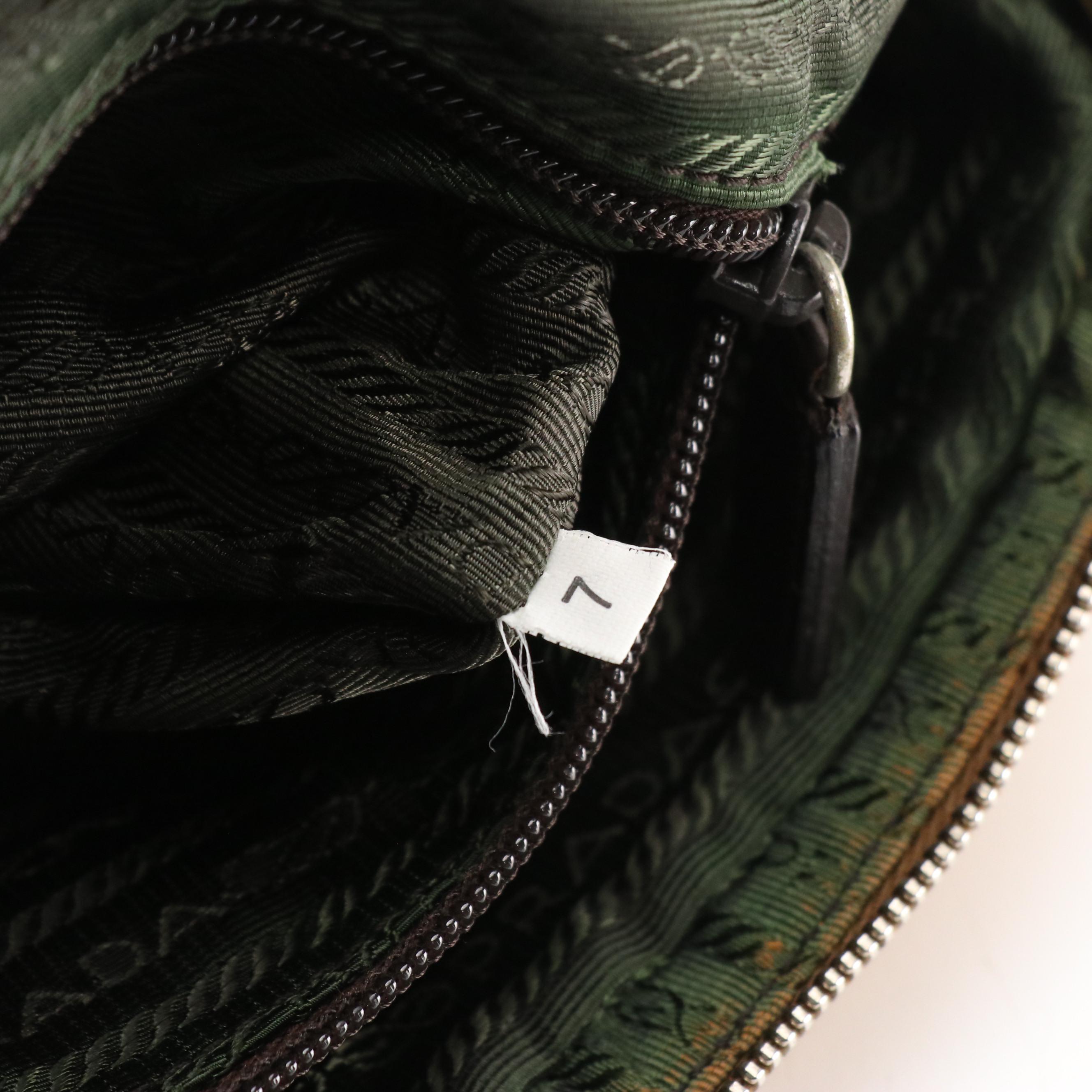 Prada Zippered Shoulder Bag in Mocha Brown and Sunflower Yellow Calfskin Leather