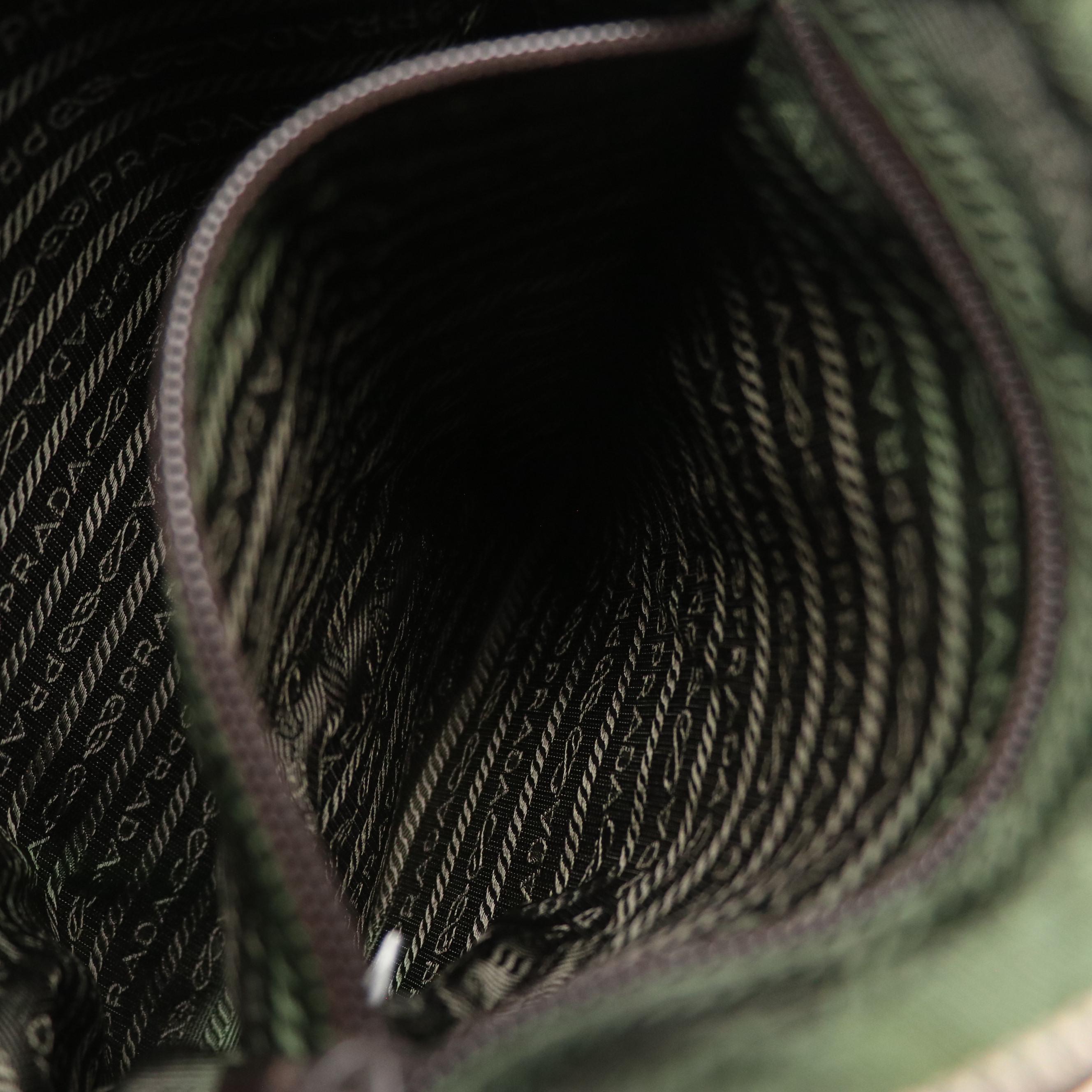 Prada Zippered Shoulder Bag in Mocha Brown and Sunflower Yellow Calfskin Leather