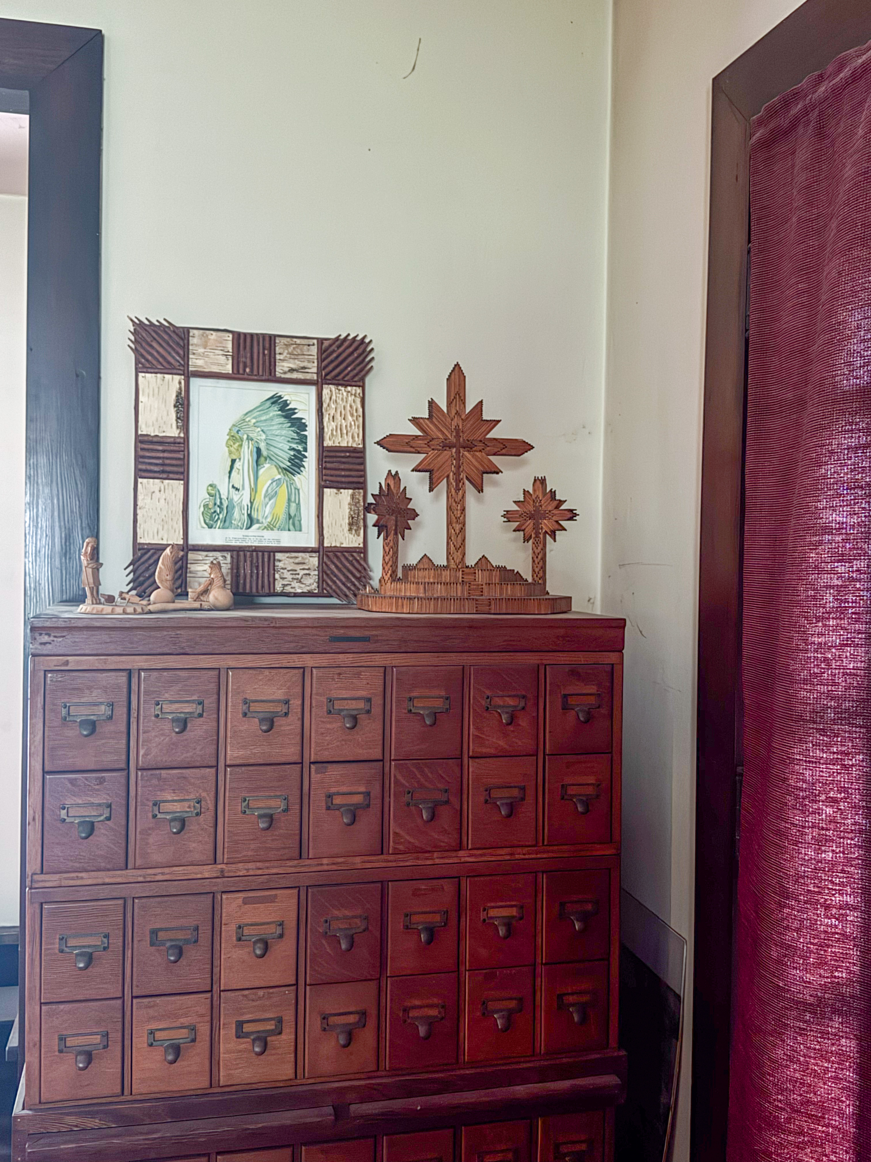 Matchstick Tramp Art Calvary Cross Sculpture, 20th Century