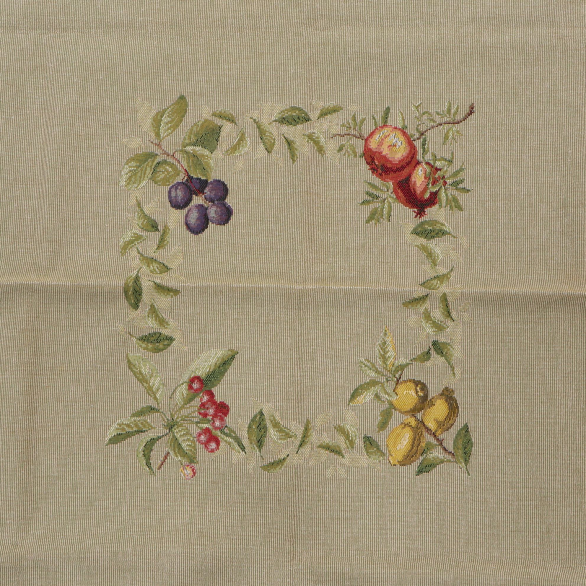 French Woven Iosis Cotton and Wool Blend Tablecloth