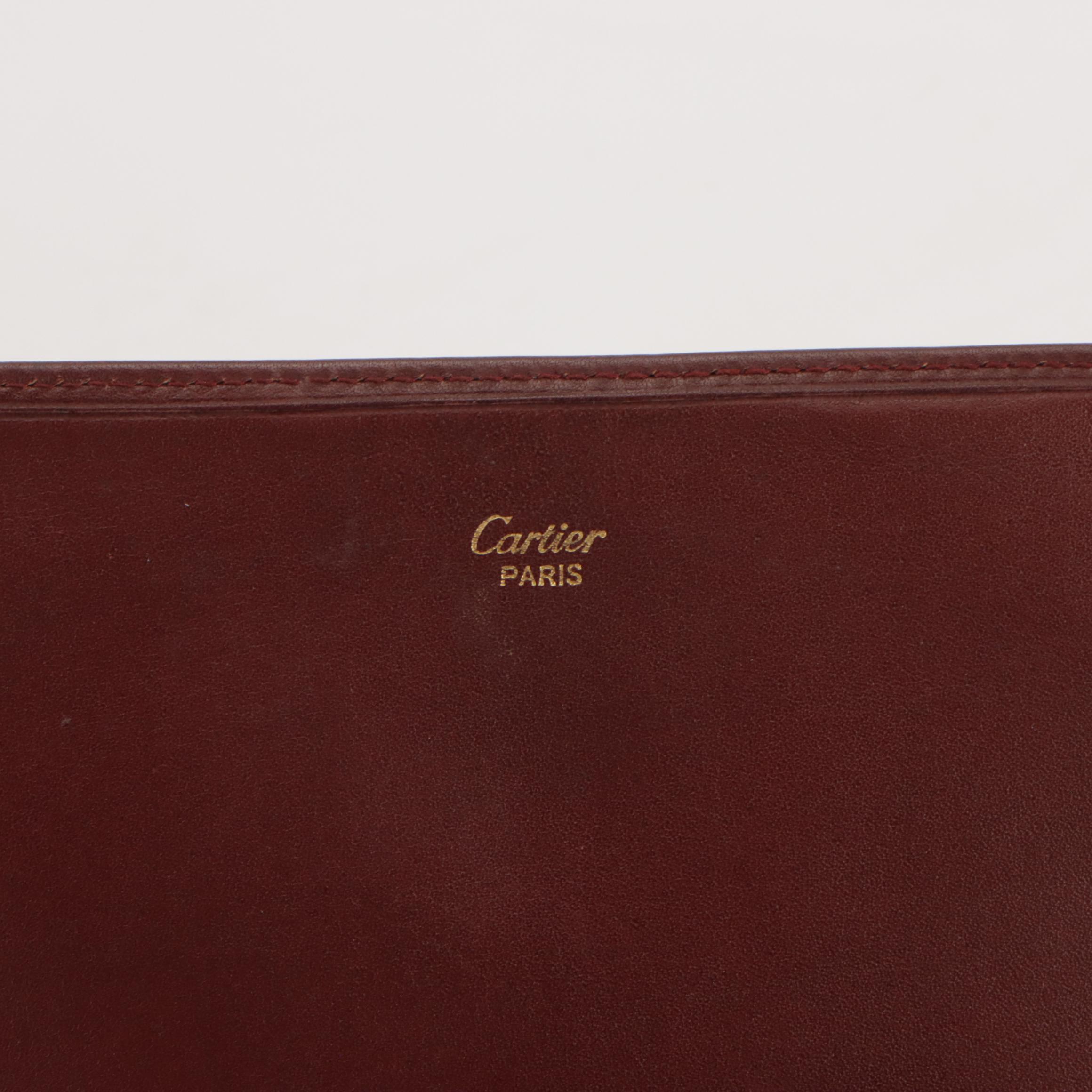 Cartier Mastline Bifold Clutch in Burgundy Leather