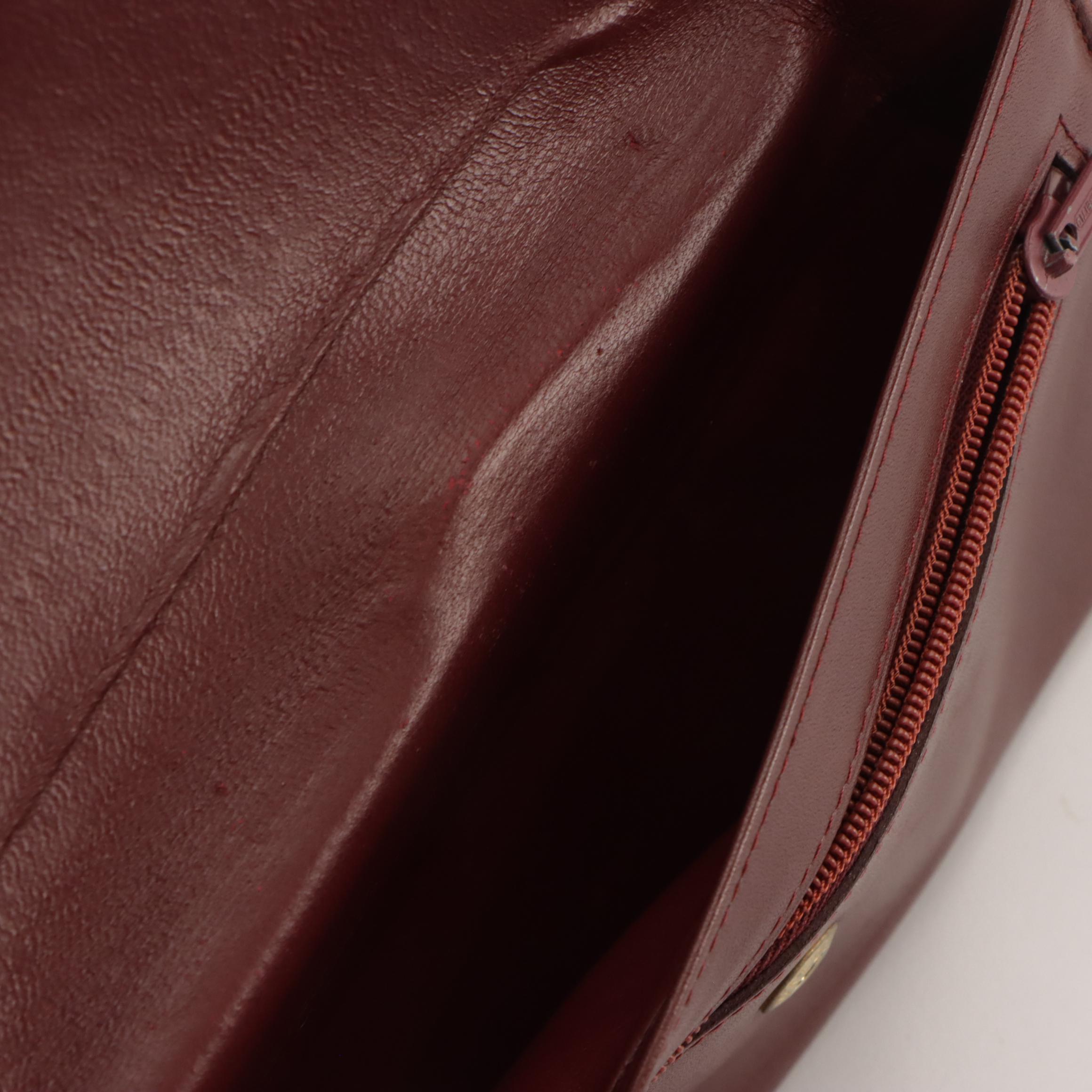 Cartier Mastline Bifold Clutch in Burgundy Leather