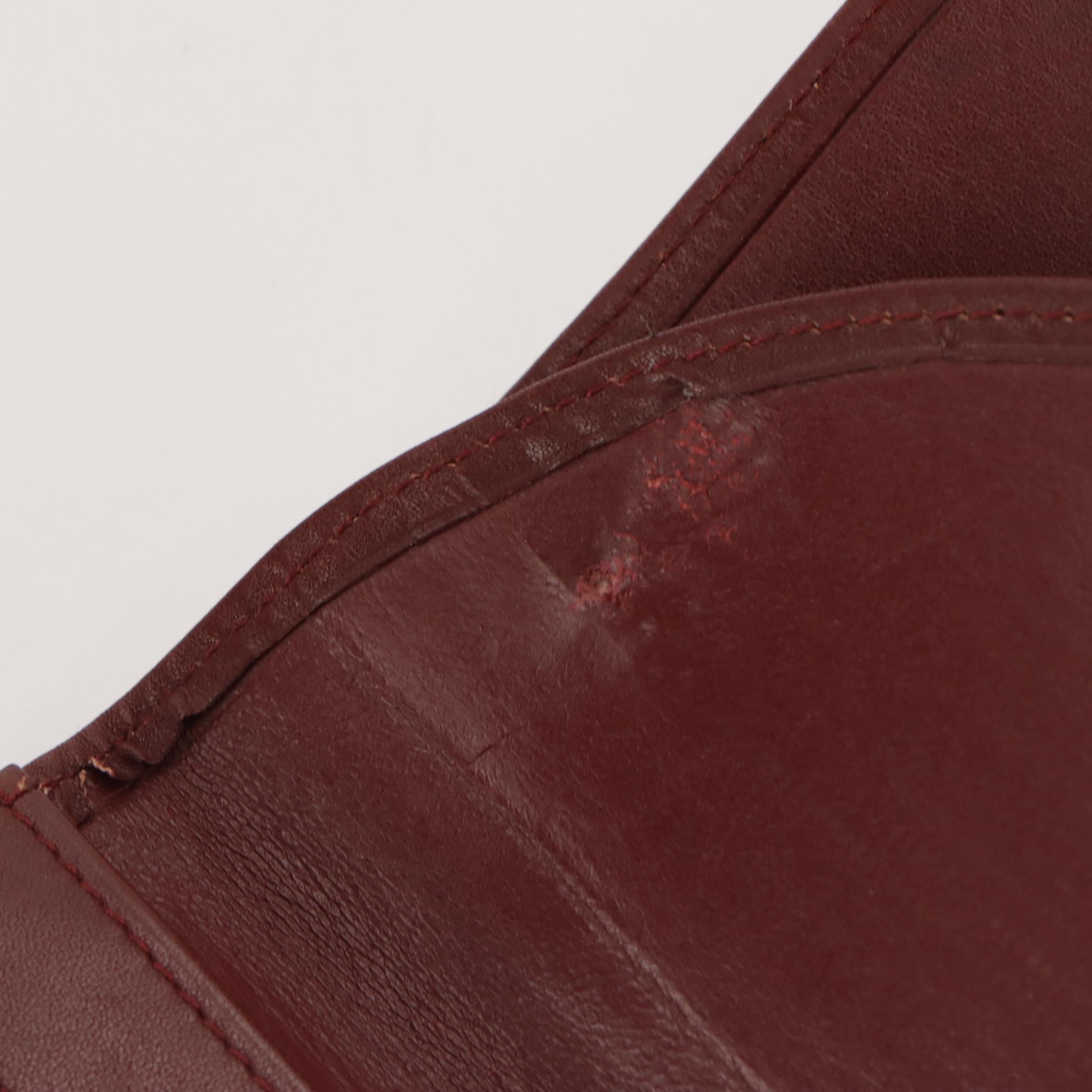 Cartier Mastline Bifold Clutch in Burgundy Leather