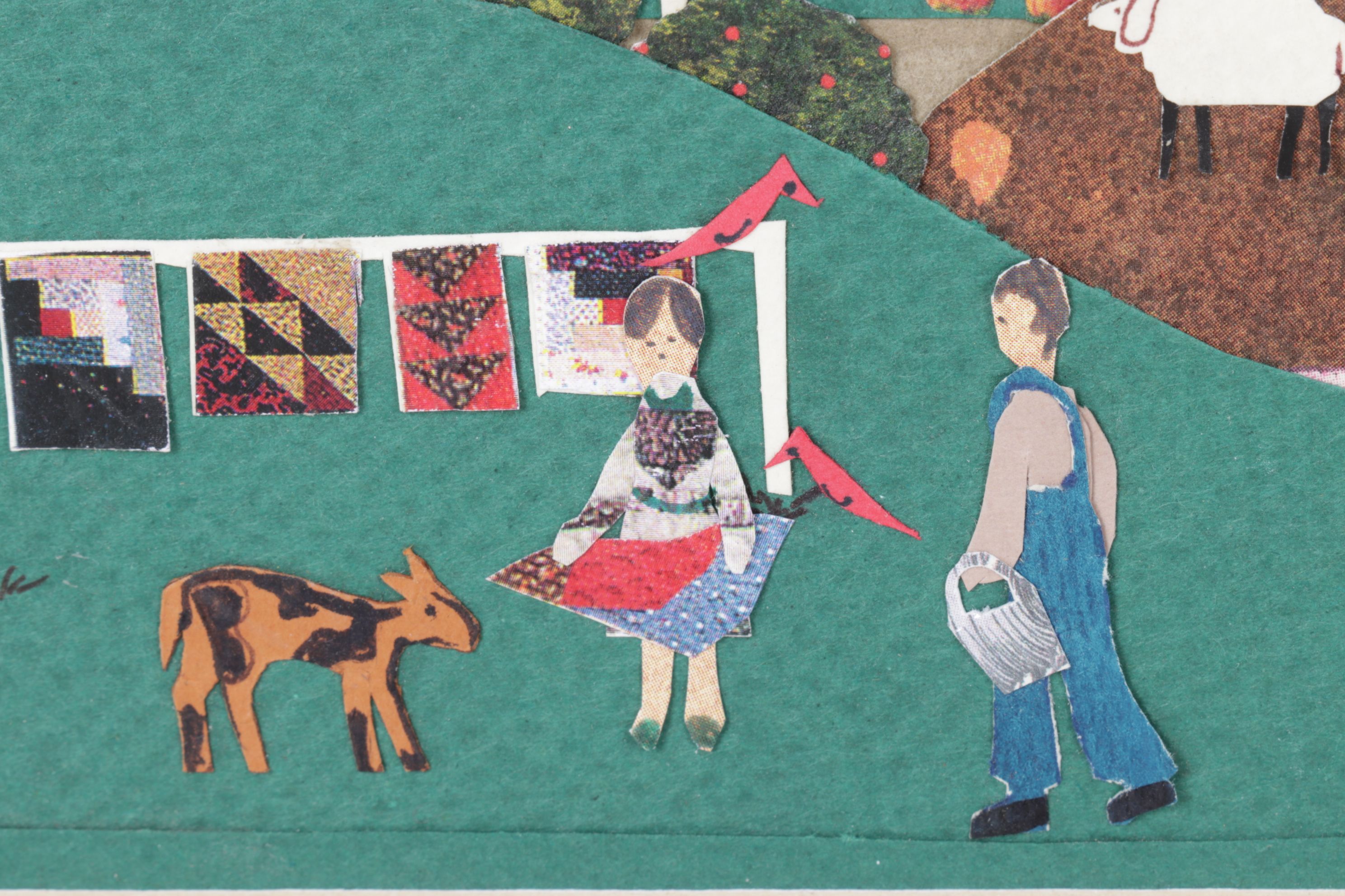 Polly Winkler-Mitchell Paper Collage of Southern Illinois Far, Late 20th Century