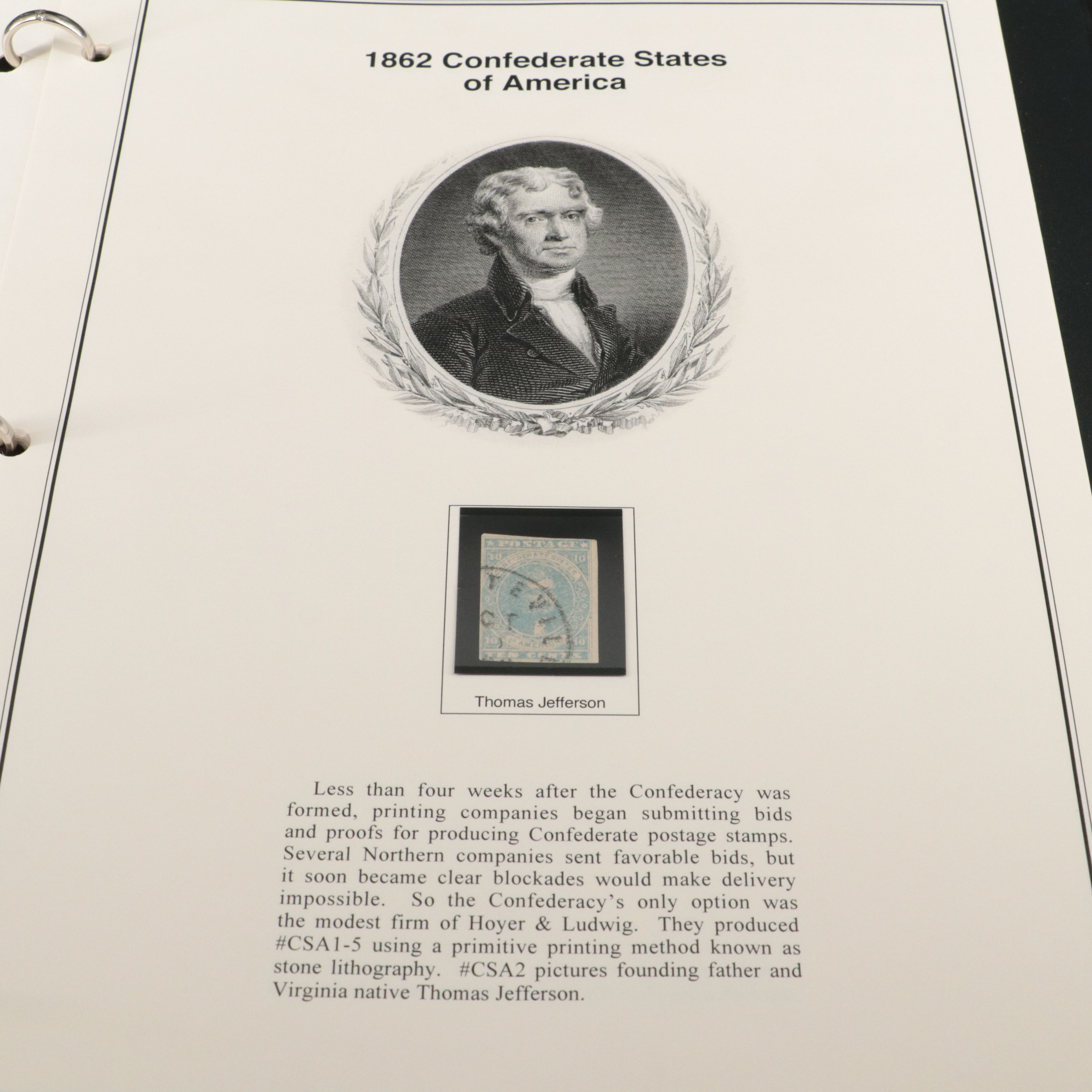 Album of Confederate States Postage Stamps, 1860s