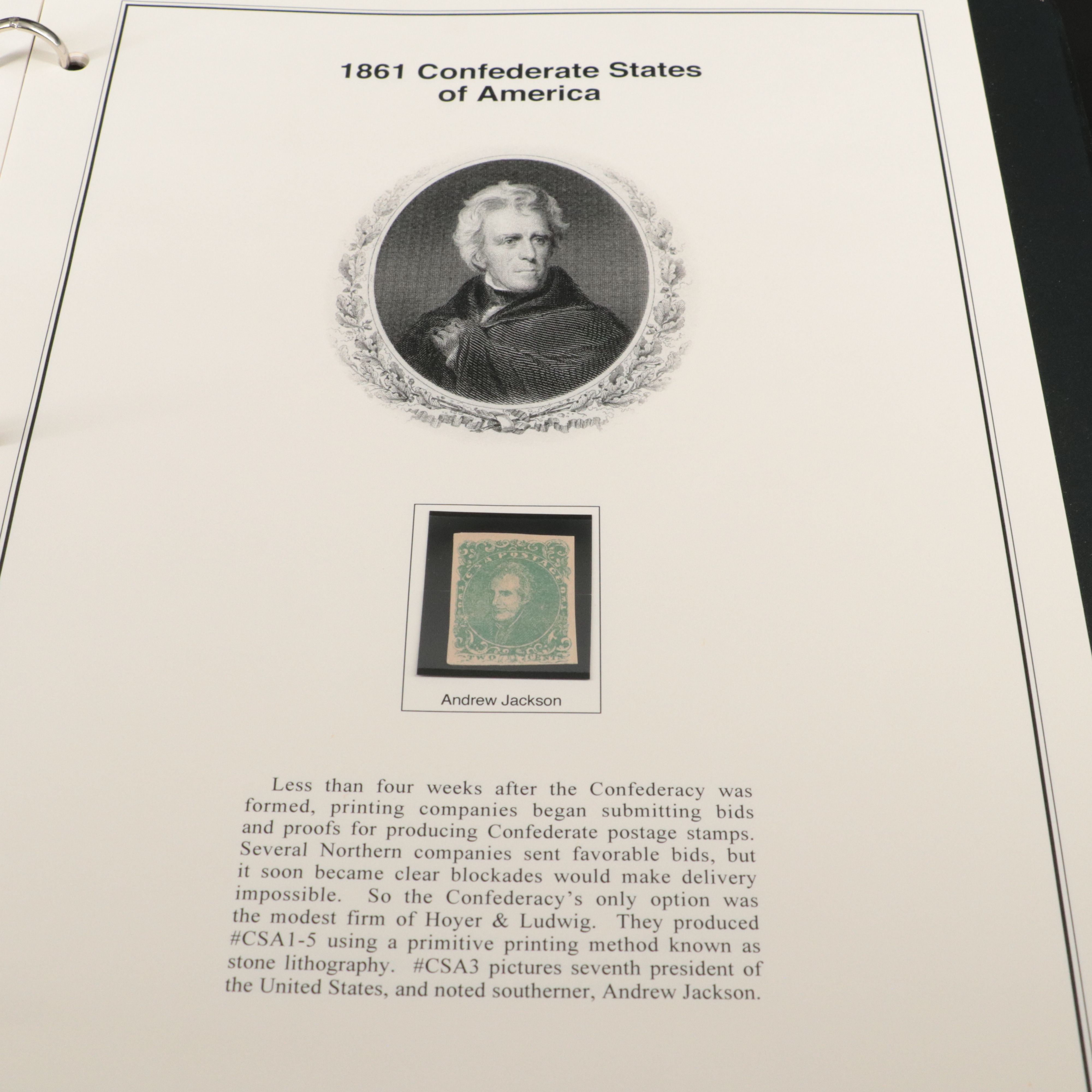 Album of Confederate States Postage Stamps, 1860s