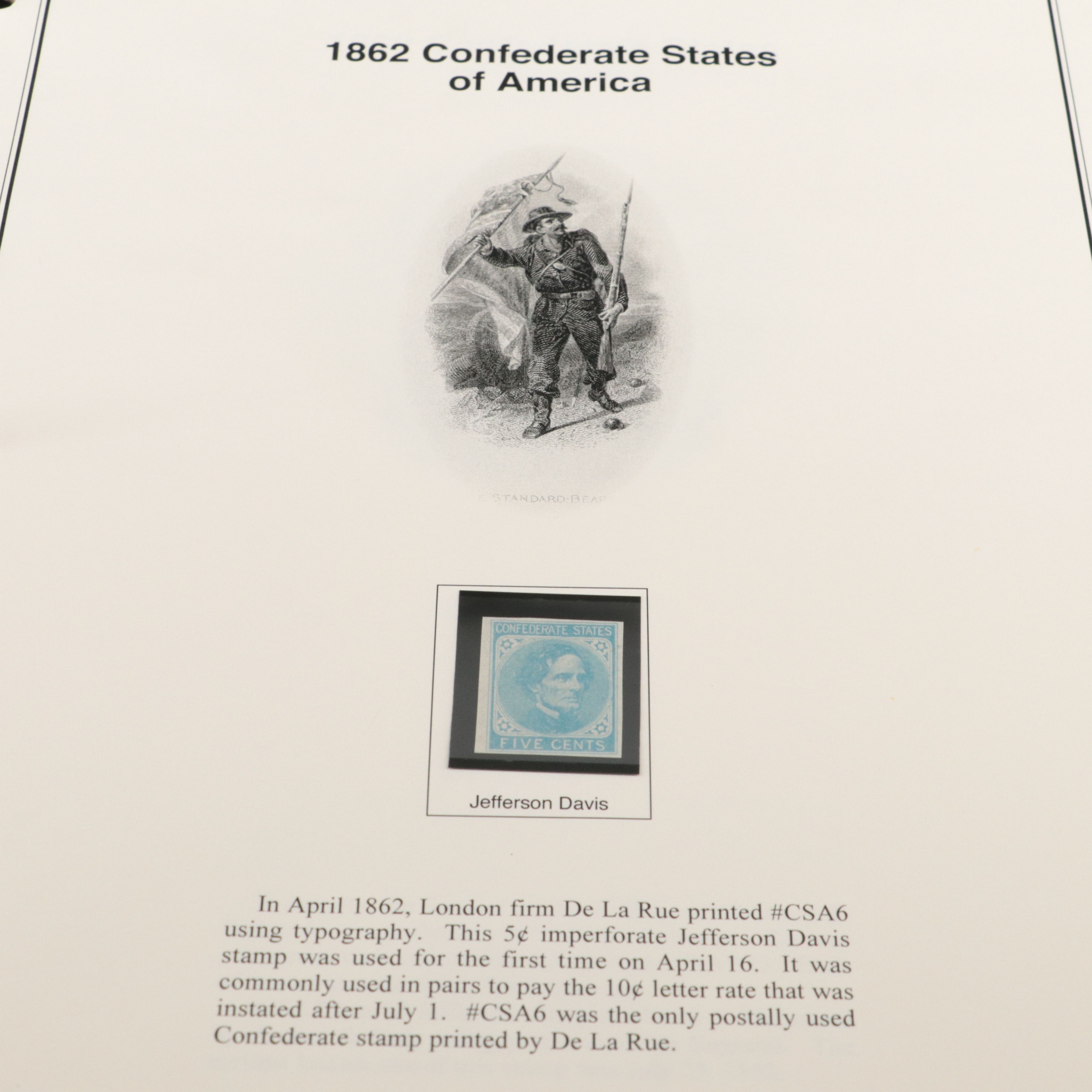 Album of Confederate States Postage Stamps, 1860s