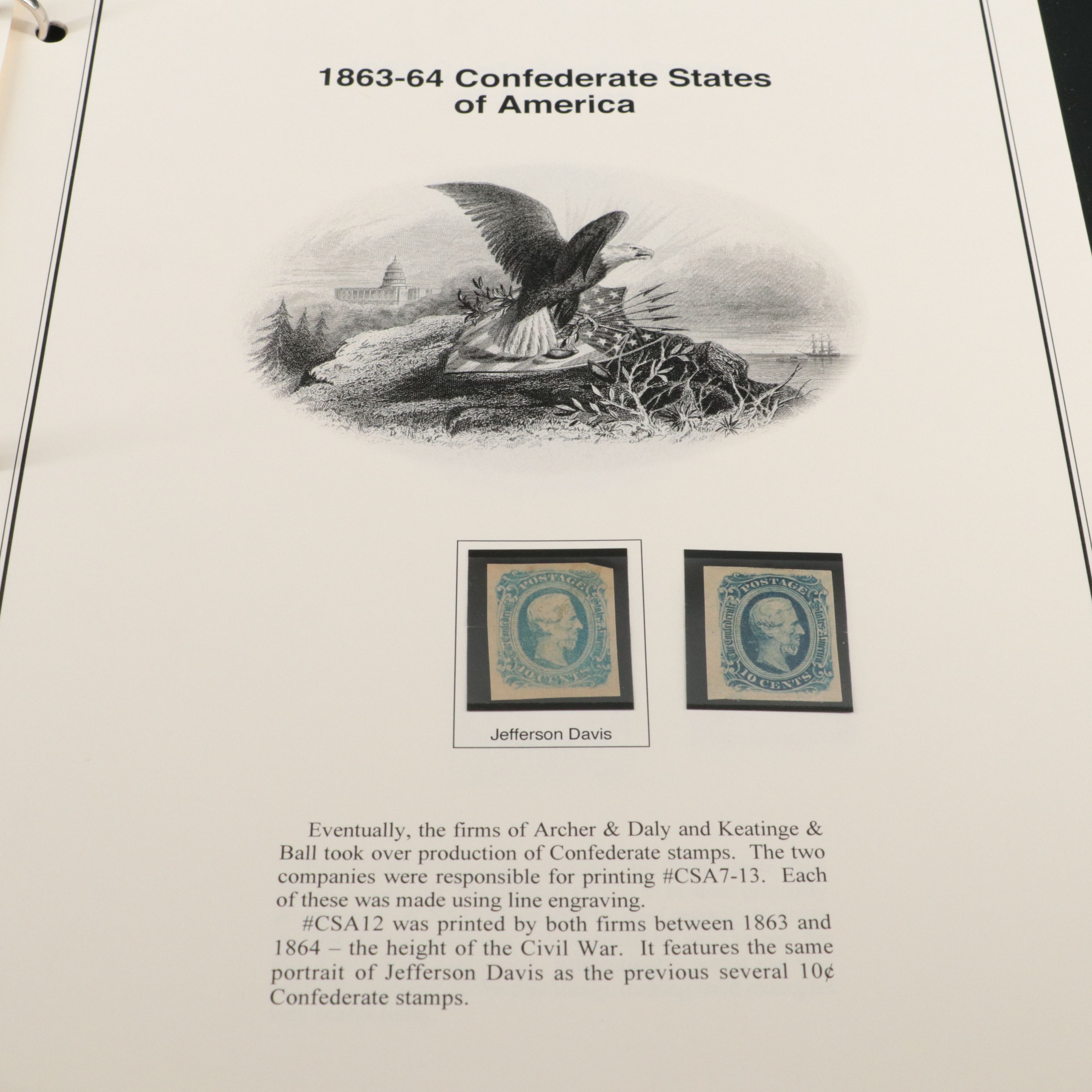 Album of Confederate States Postage Stamps, 1860s