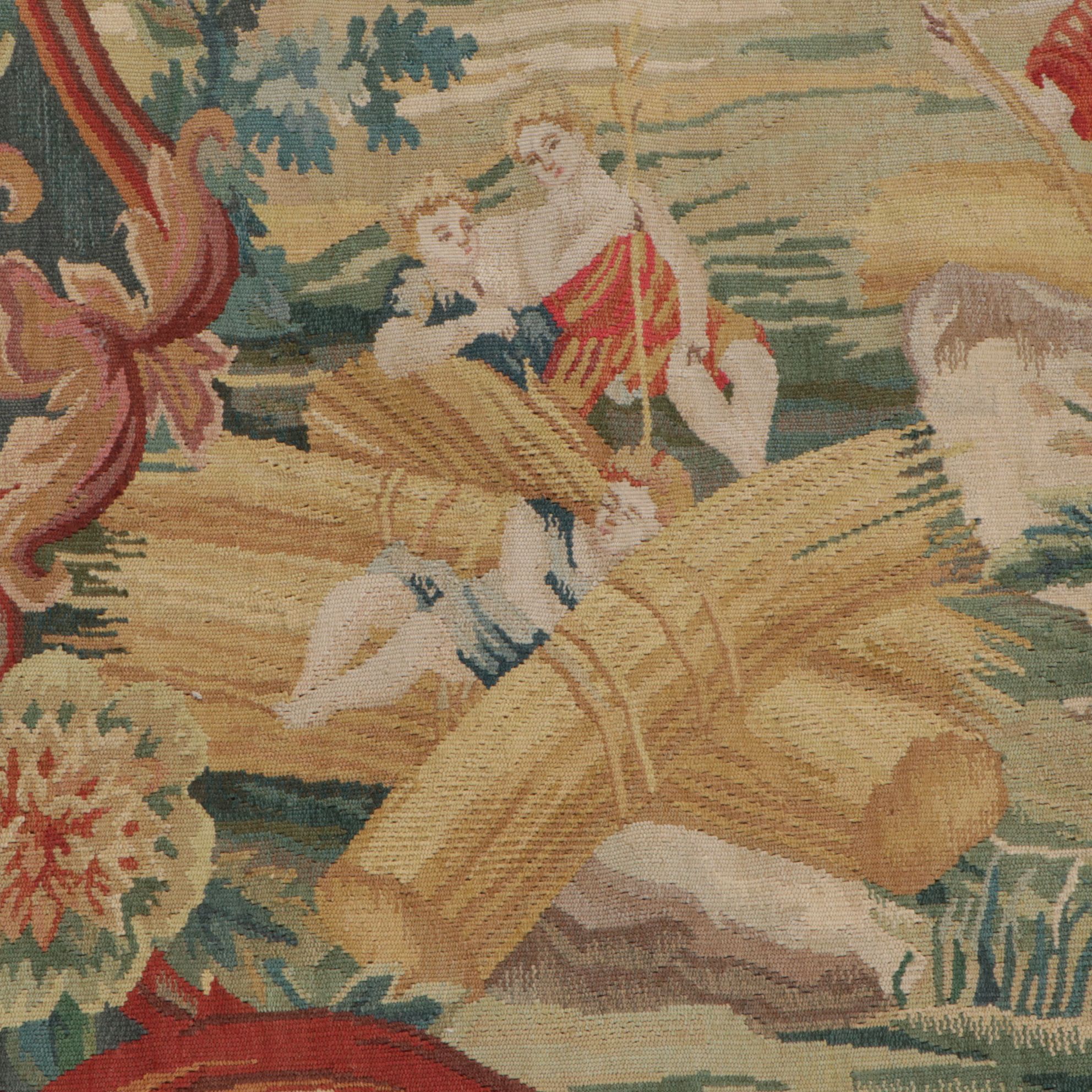 Romantic Genre Woven Jacquard Pastoral Scene Wall Tapestry