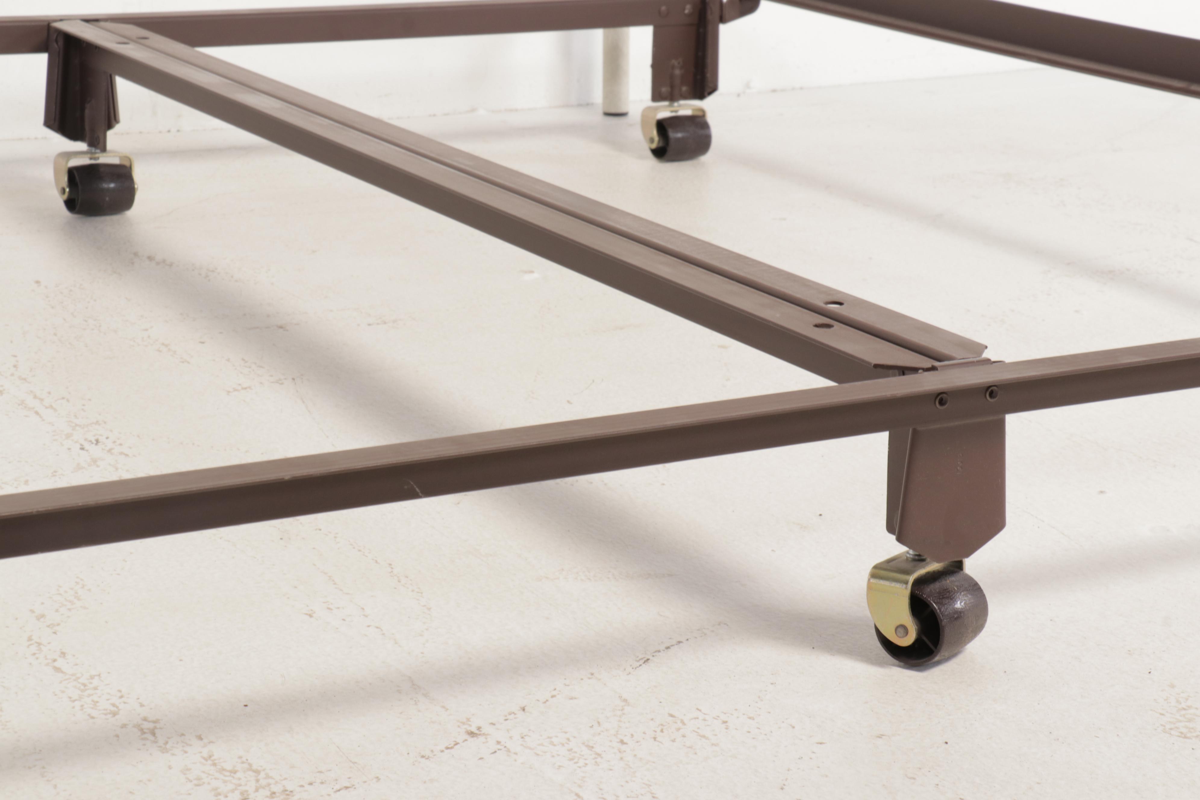 Victorian Style White Metal Queen Size Headboard with Metal Bed Frame