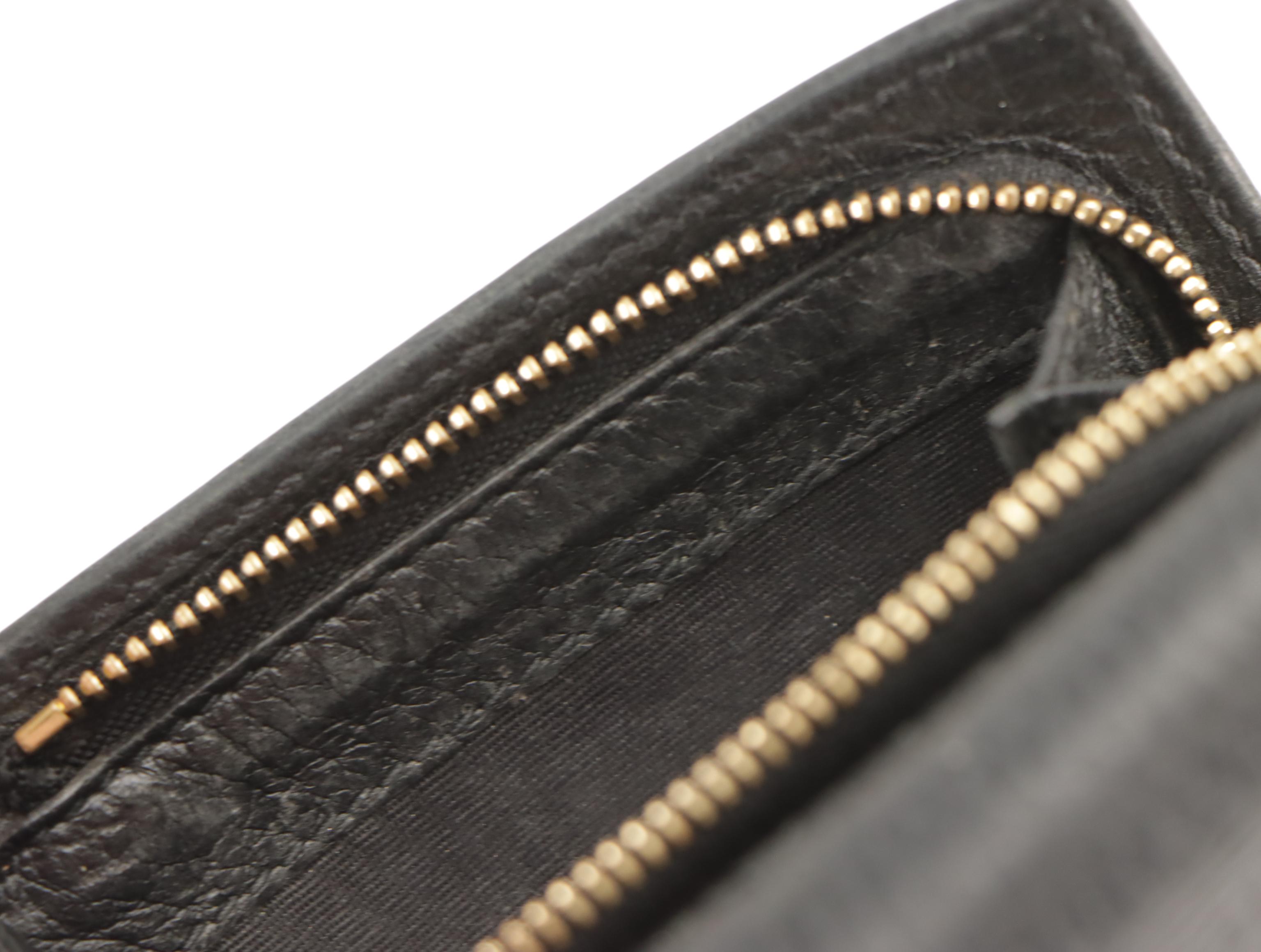 Gucci Marmont Mini Trifold Compact Wallet in Black Grained Calfskin Leather