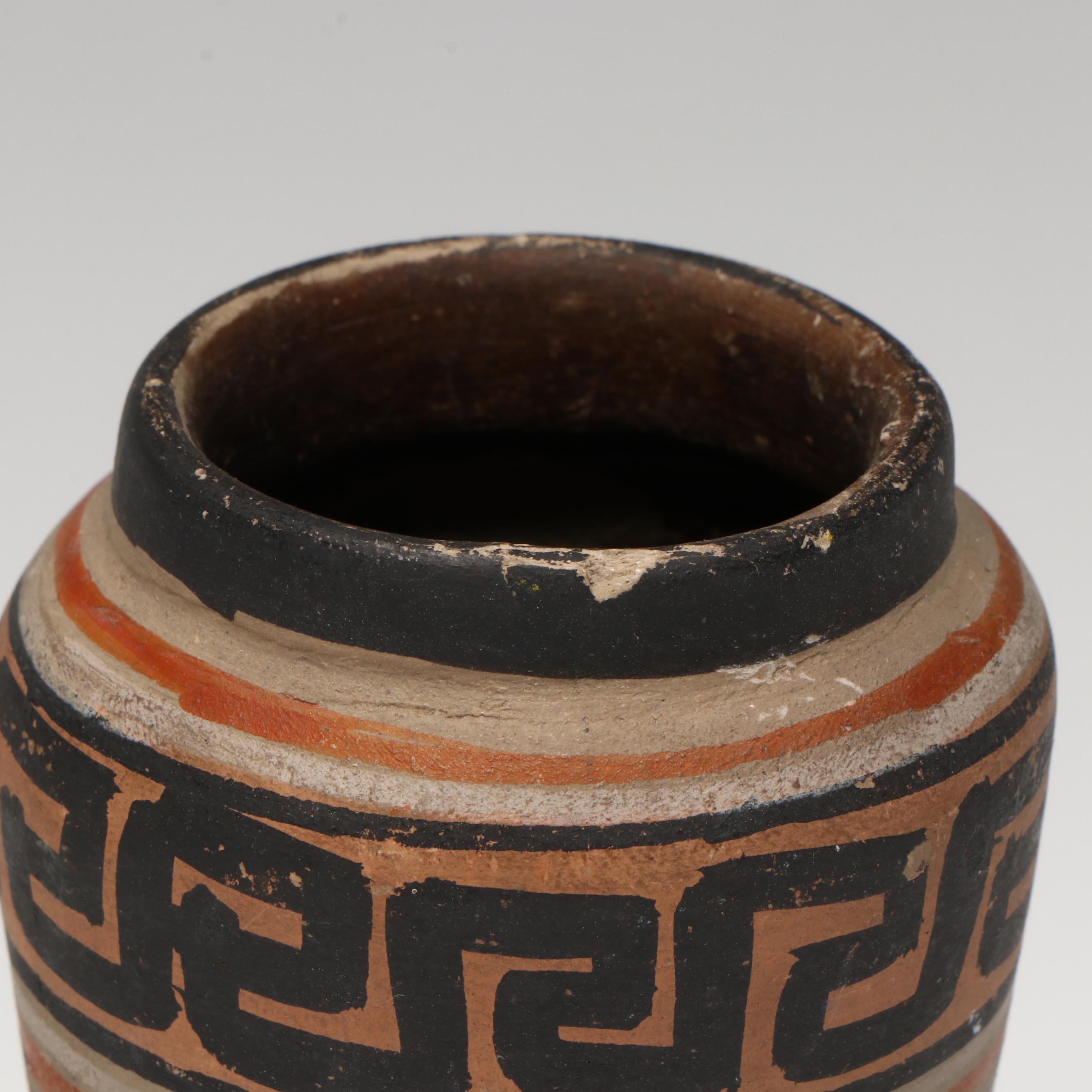 Southwestern Puebloan Poster Paint Ceramic Pots, Mid-20th Century