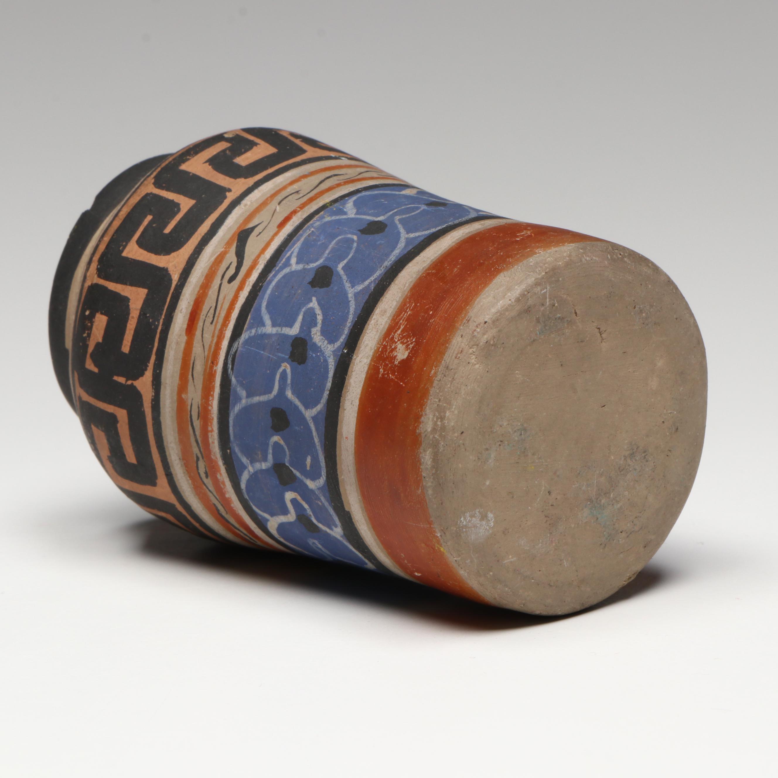 Southwestern Puebloan Poster Paint Ceramic Pots, Mid-20th Century