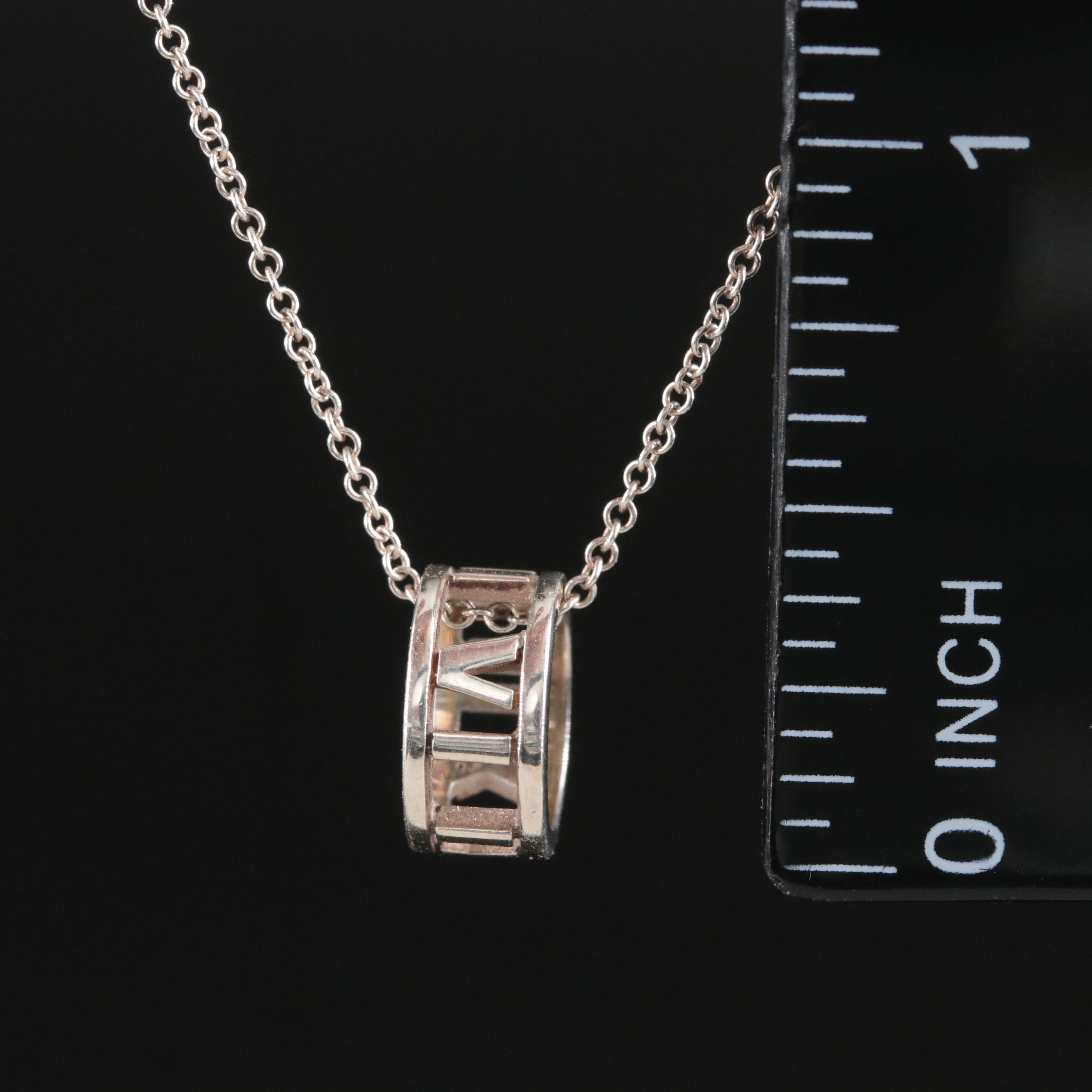 Tiffany & Co. Atlas Sterling Open Ring Pendant Necklace