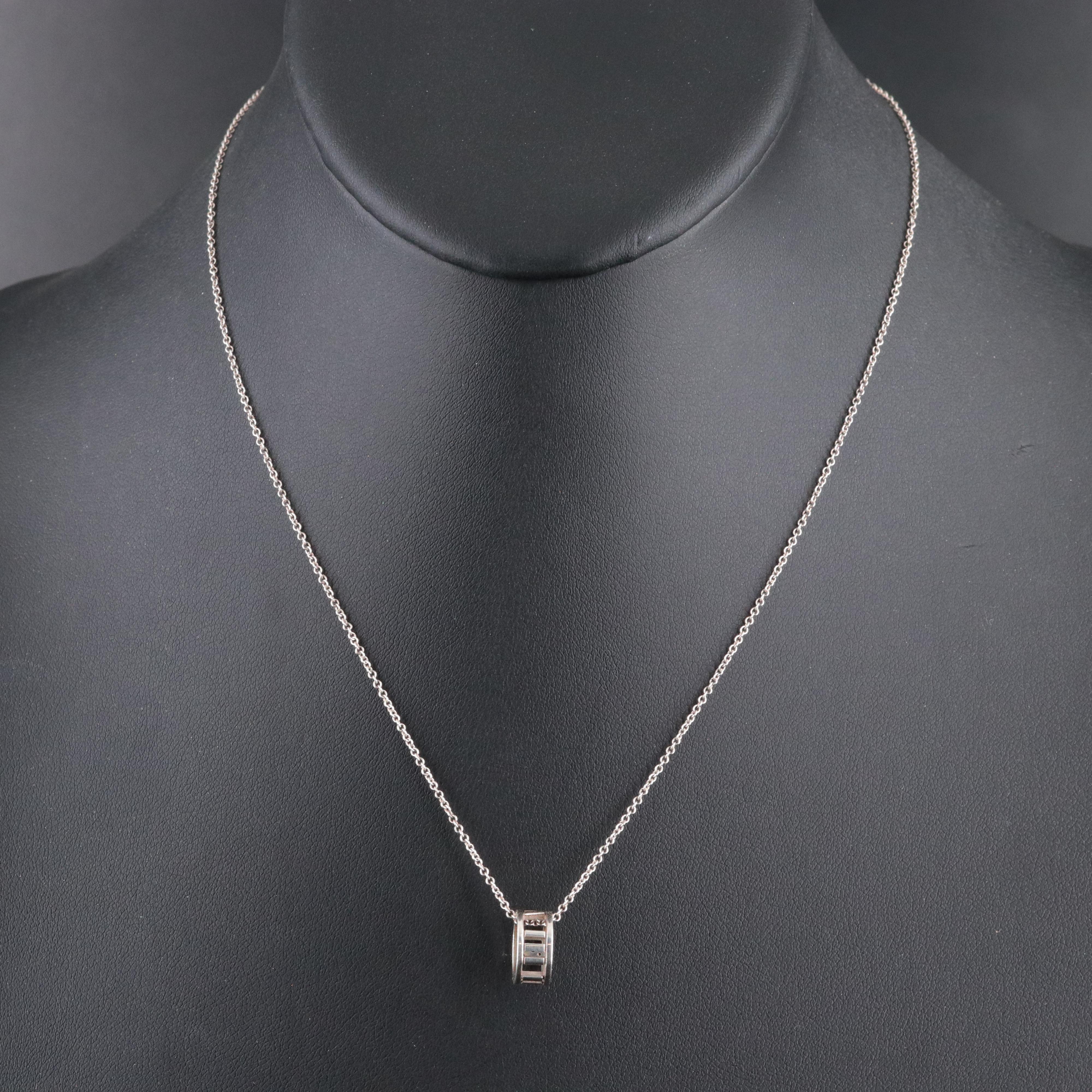 Tiffany & Co. Atlas Sterling Open Ring Pendant Necklace