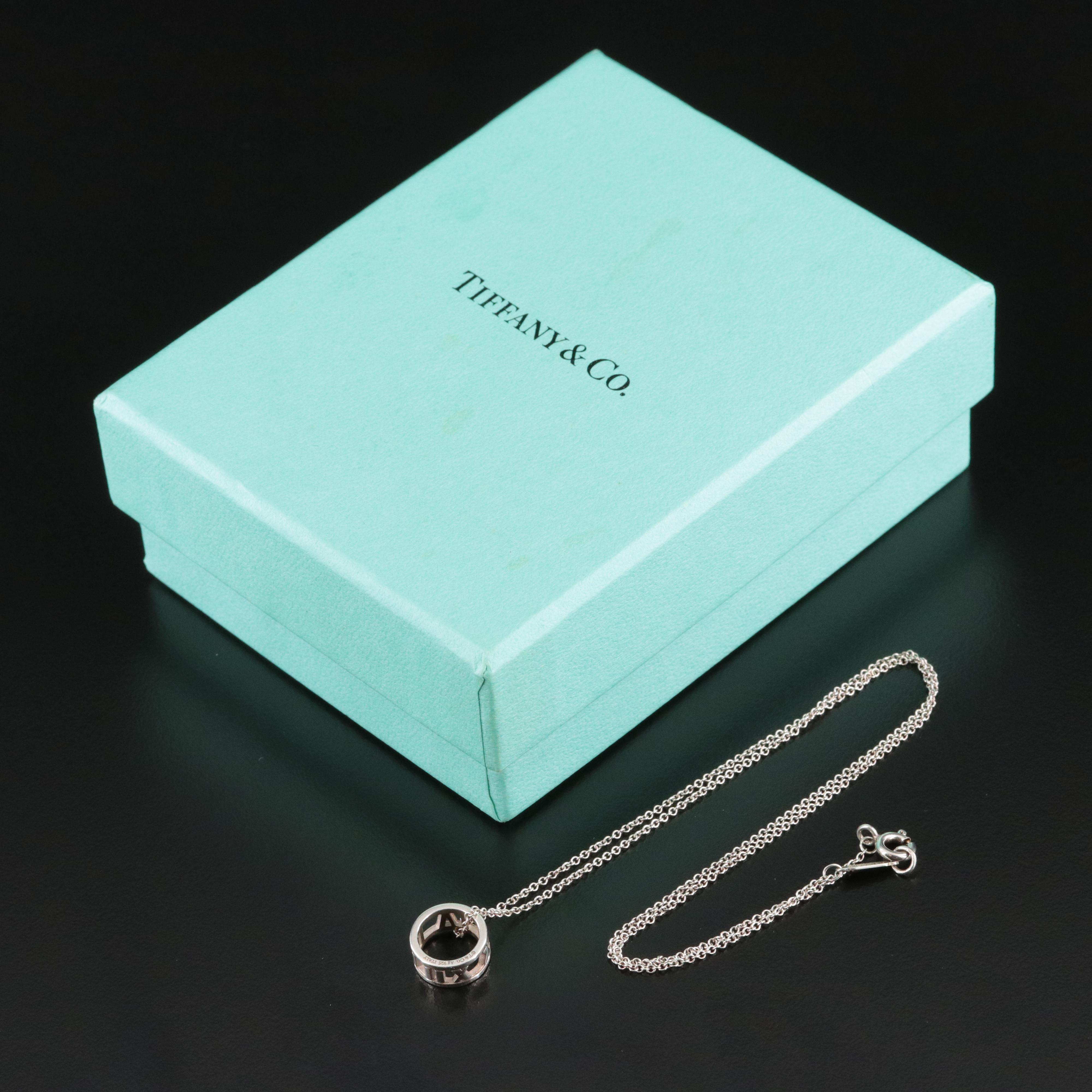 Tiffany & Co. Atlas Sterling Open Ring Pendant Necklace
