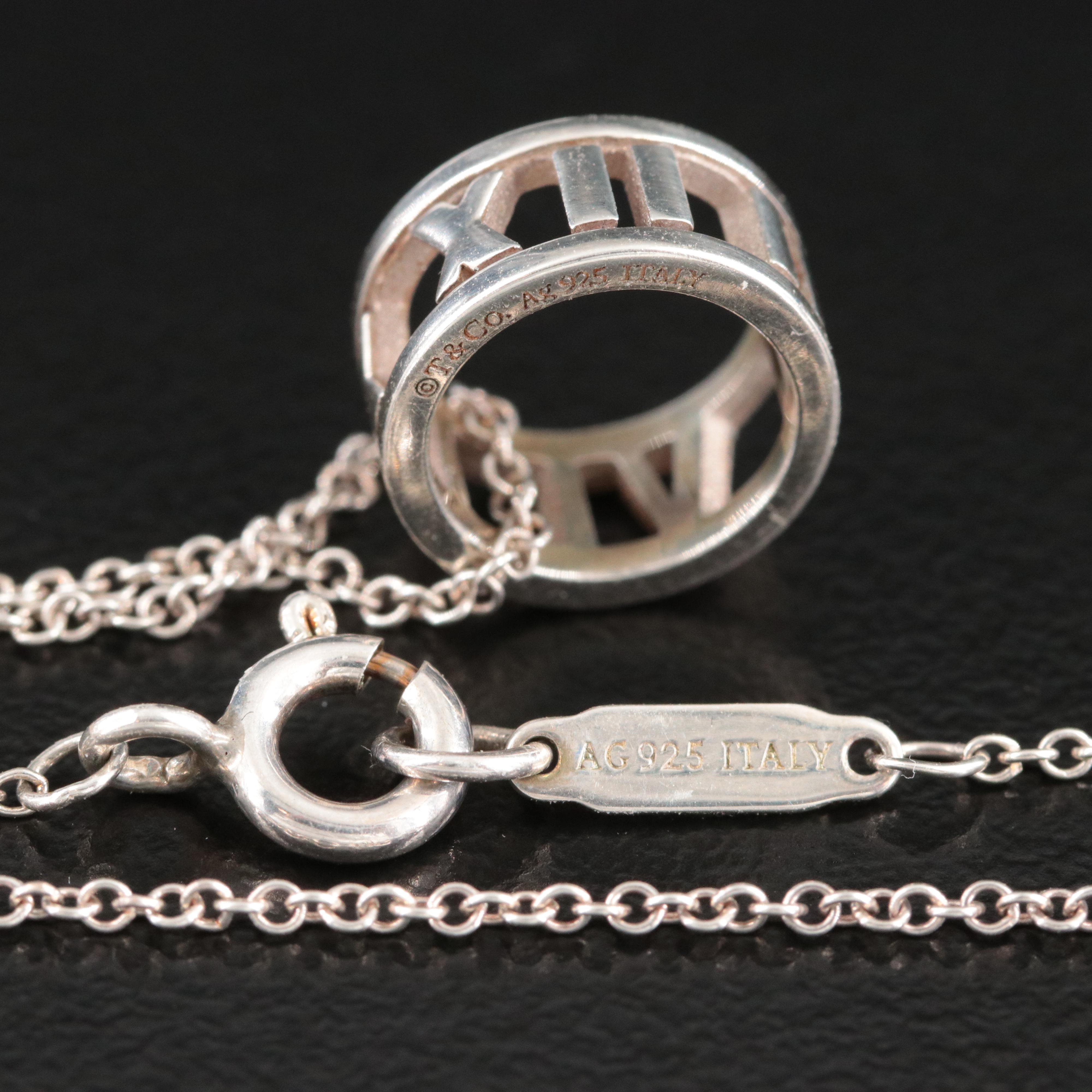 Tiffany & Co. Atlas Sterling Open Ring Pendant Necklace