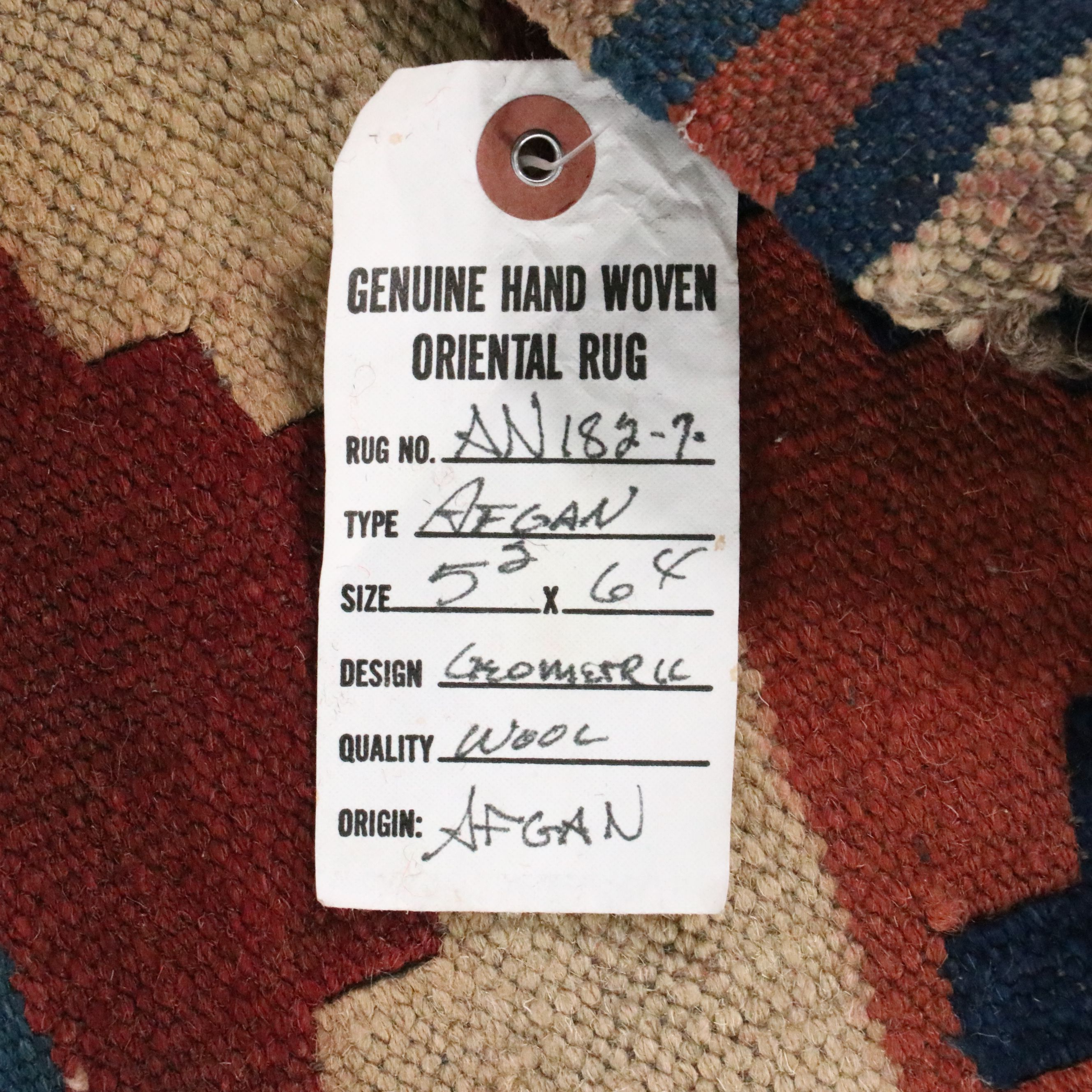 5'1 x 7'3 Handwoven Afghan Kilim Area Rug