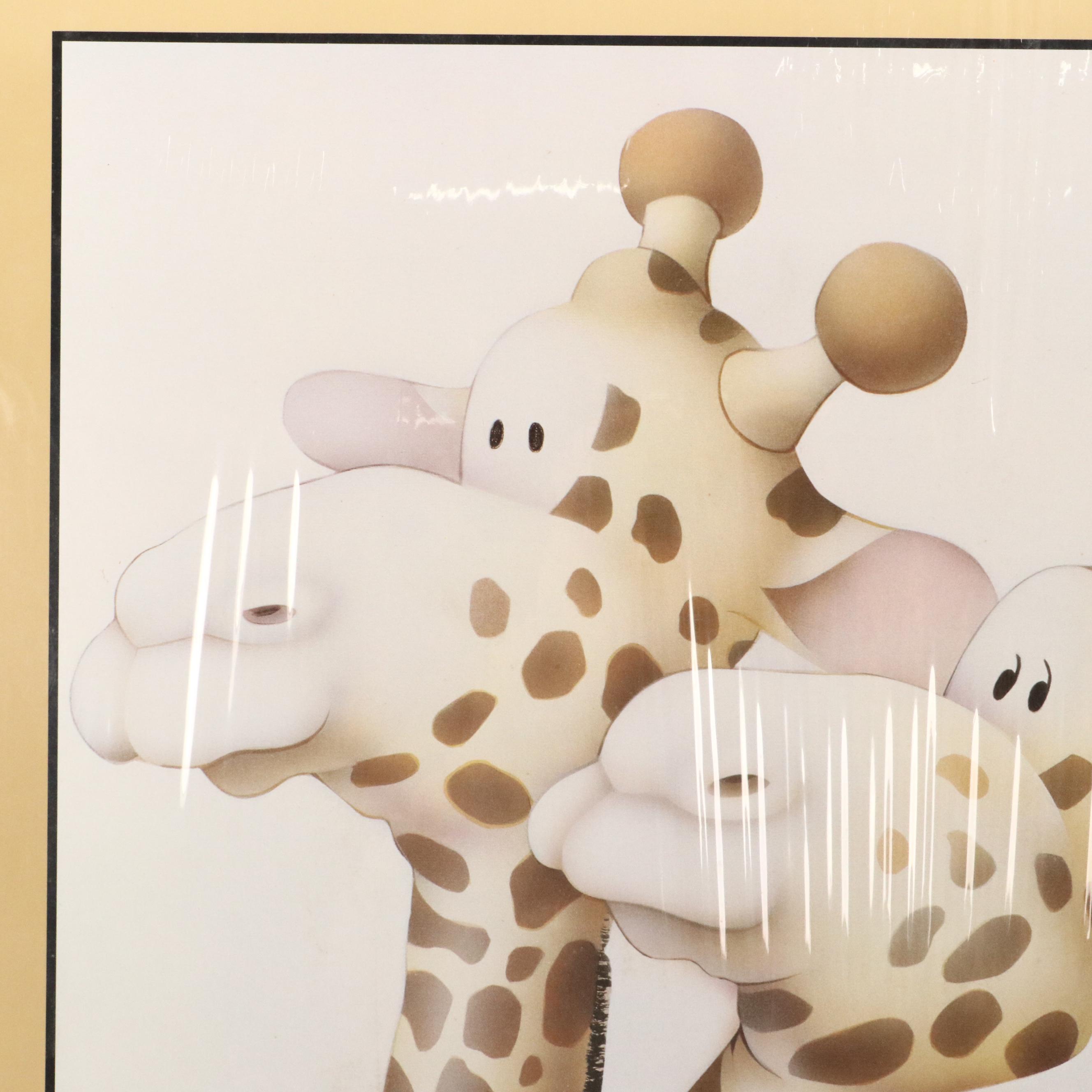 Giraffe Offset Lithograph "Neckers" After Moskowitz