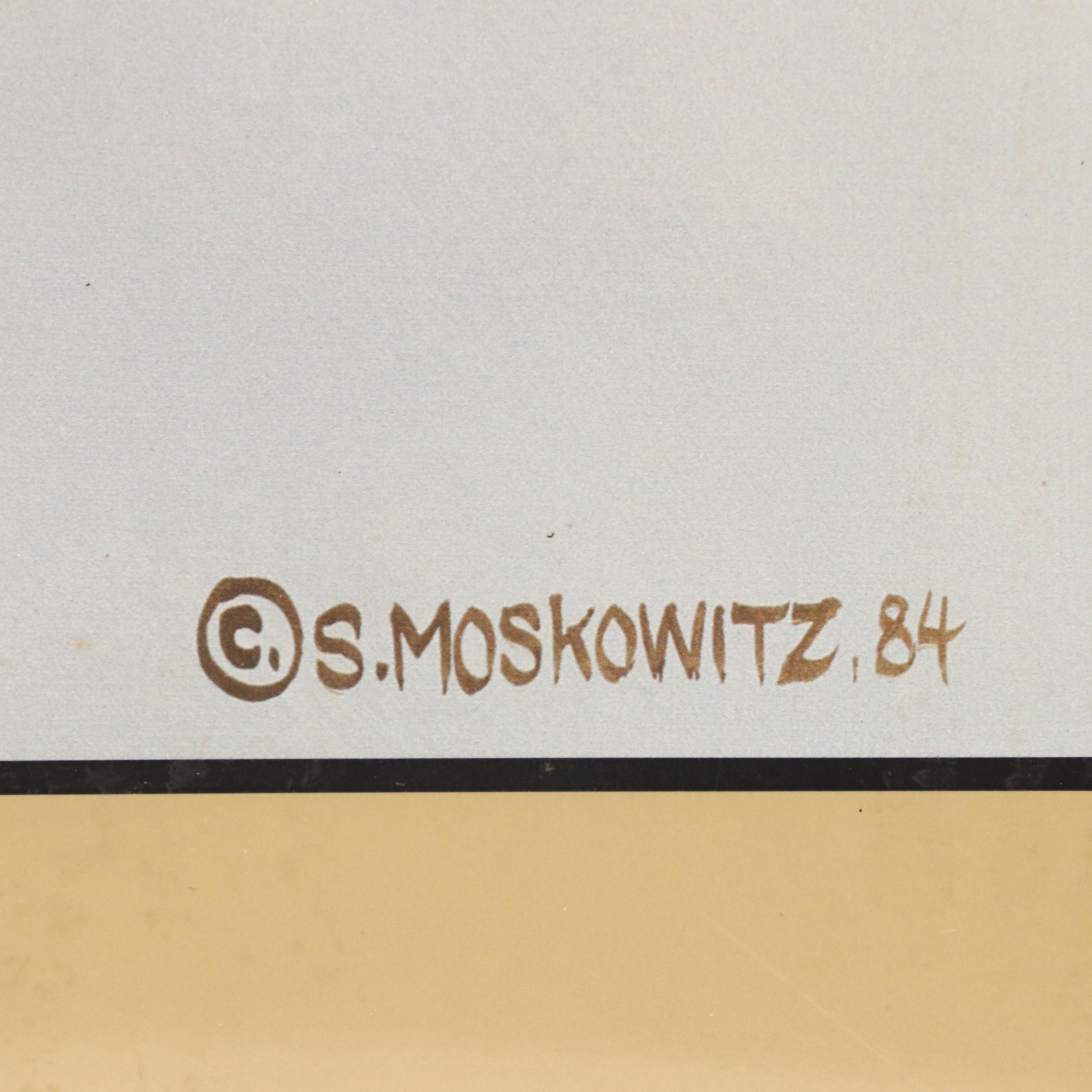 Giraffe Offset Lithograph "Neckers" After Moskowitz