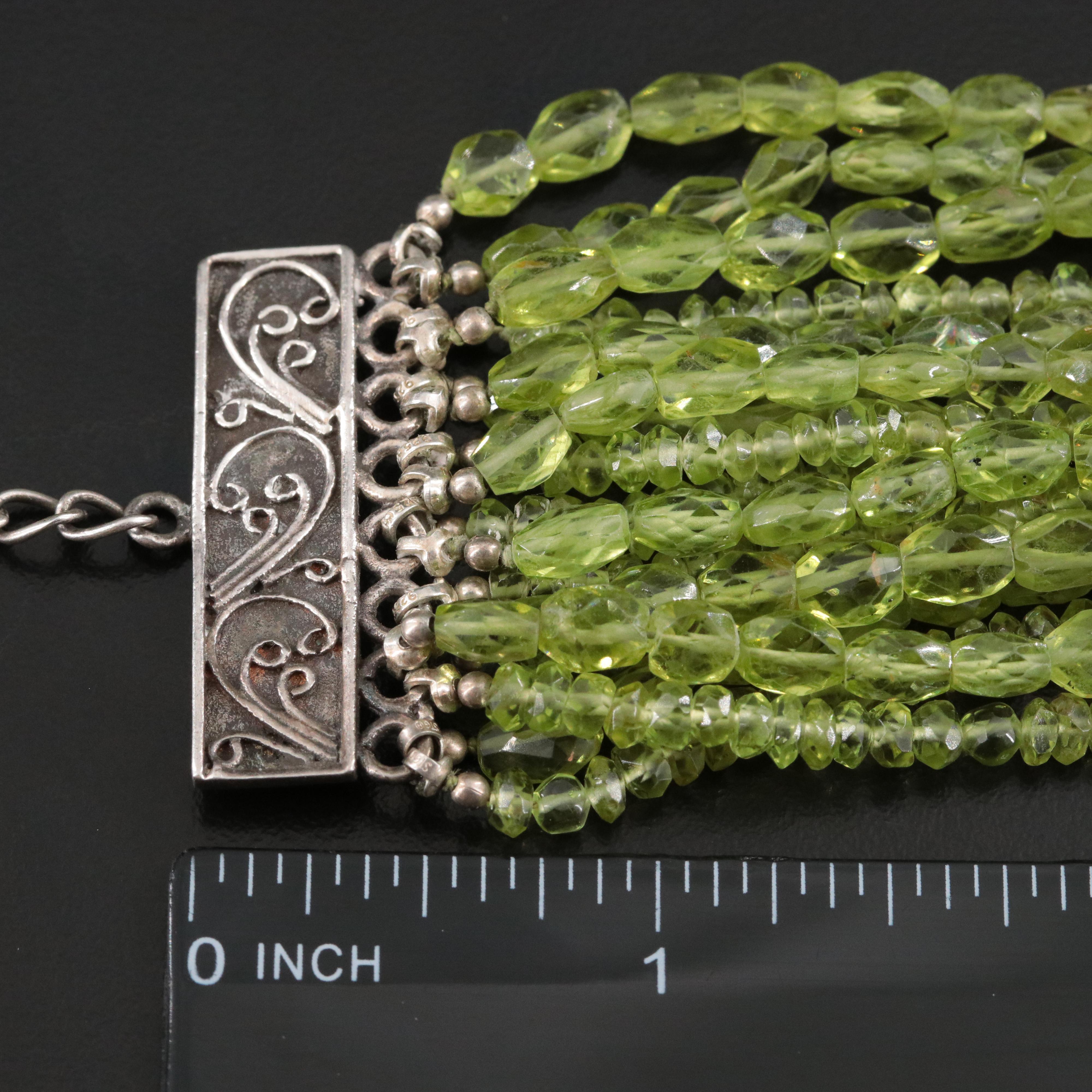 Sterling Peridot Torsade Necklace