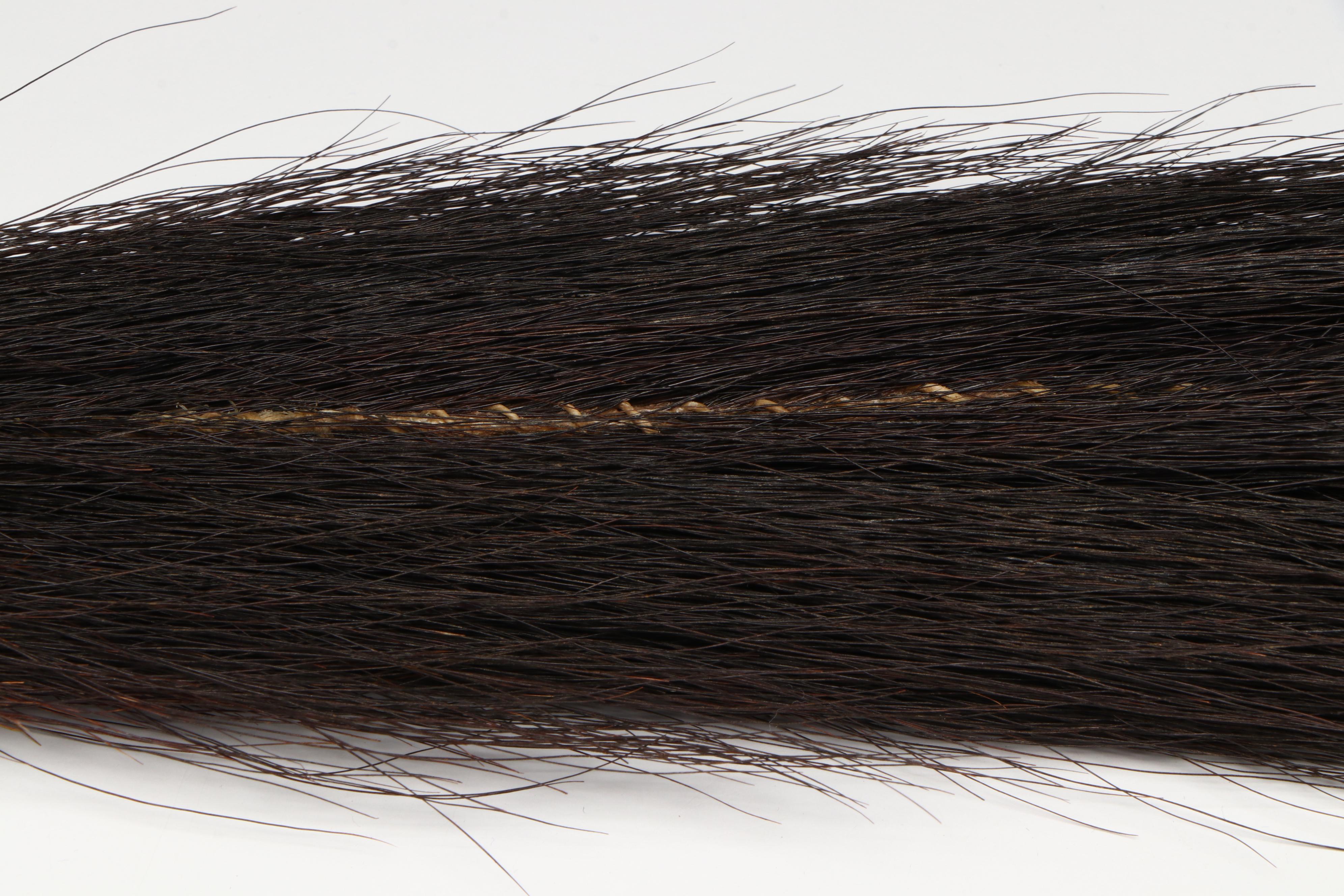 African Fly Whisk with Carved Wood Handle