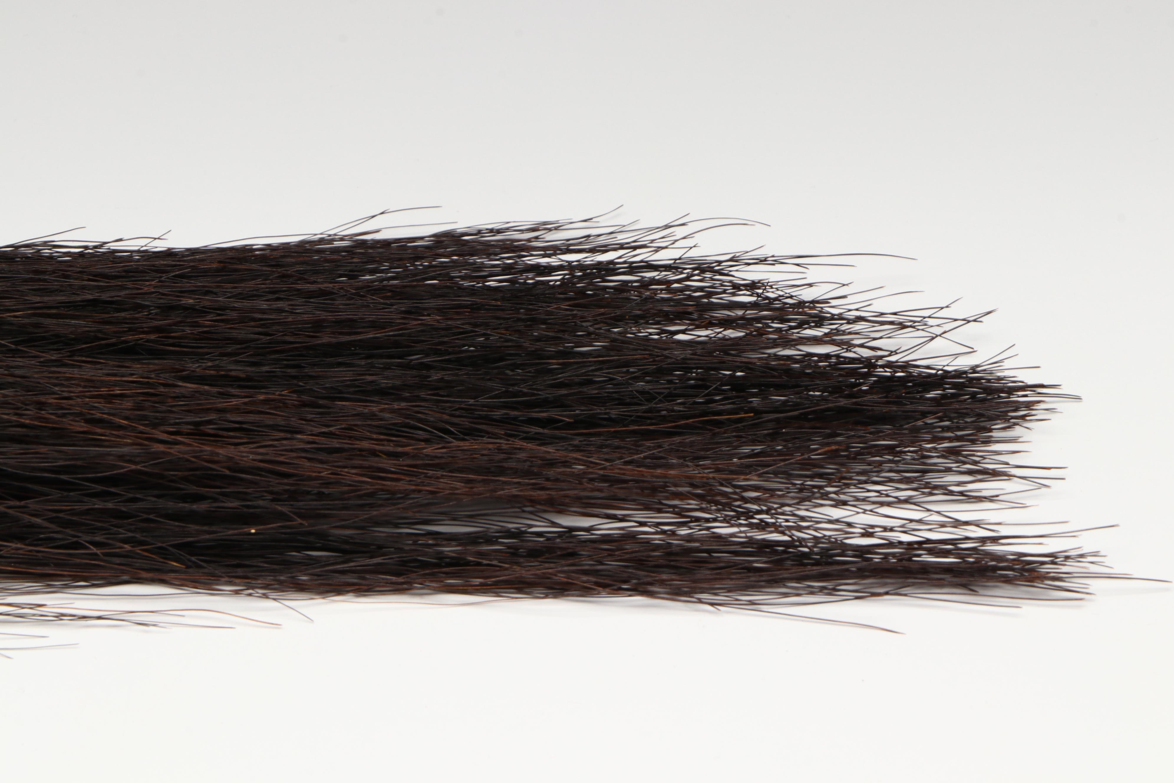 African Fly Whisk with Carved Wood Handle