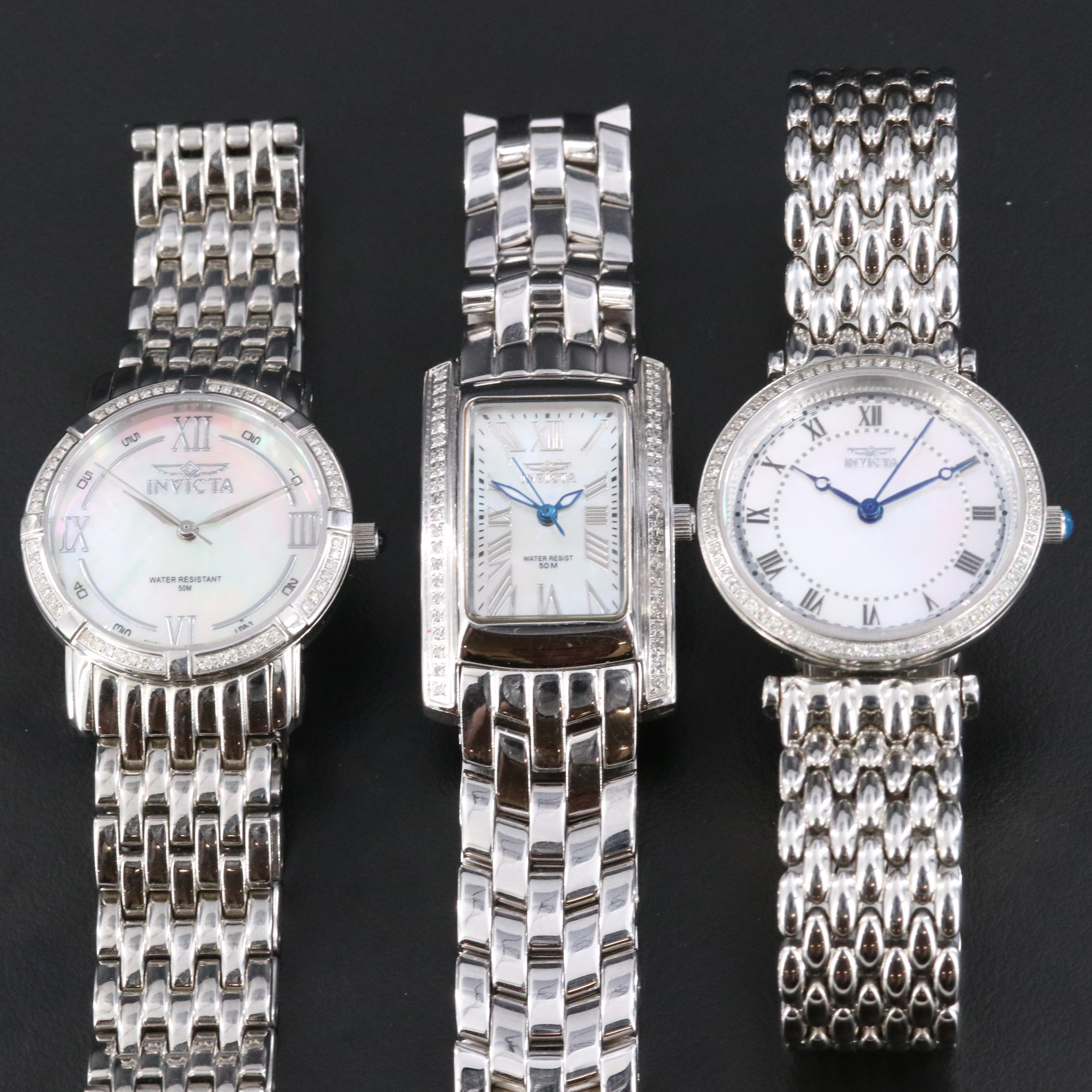 Invicta Stainless Steel Watch Selection with Mother-of-Pearl Dials