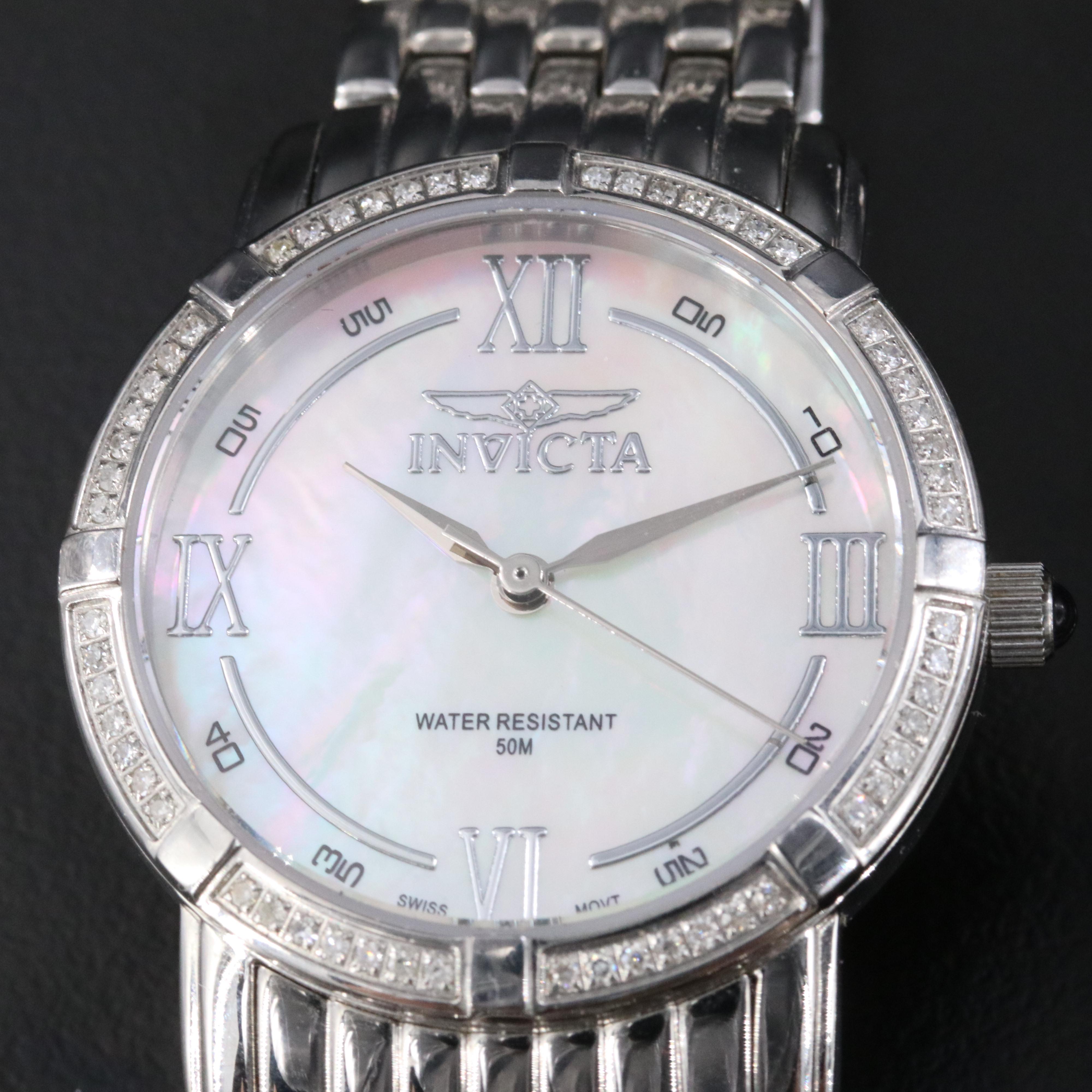 Invicta Stainless Steel Watch Selection with Mother-of-Pearl Dials