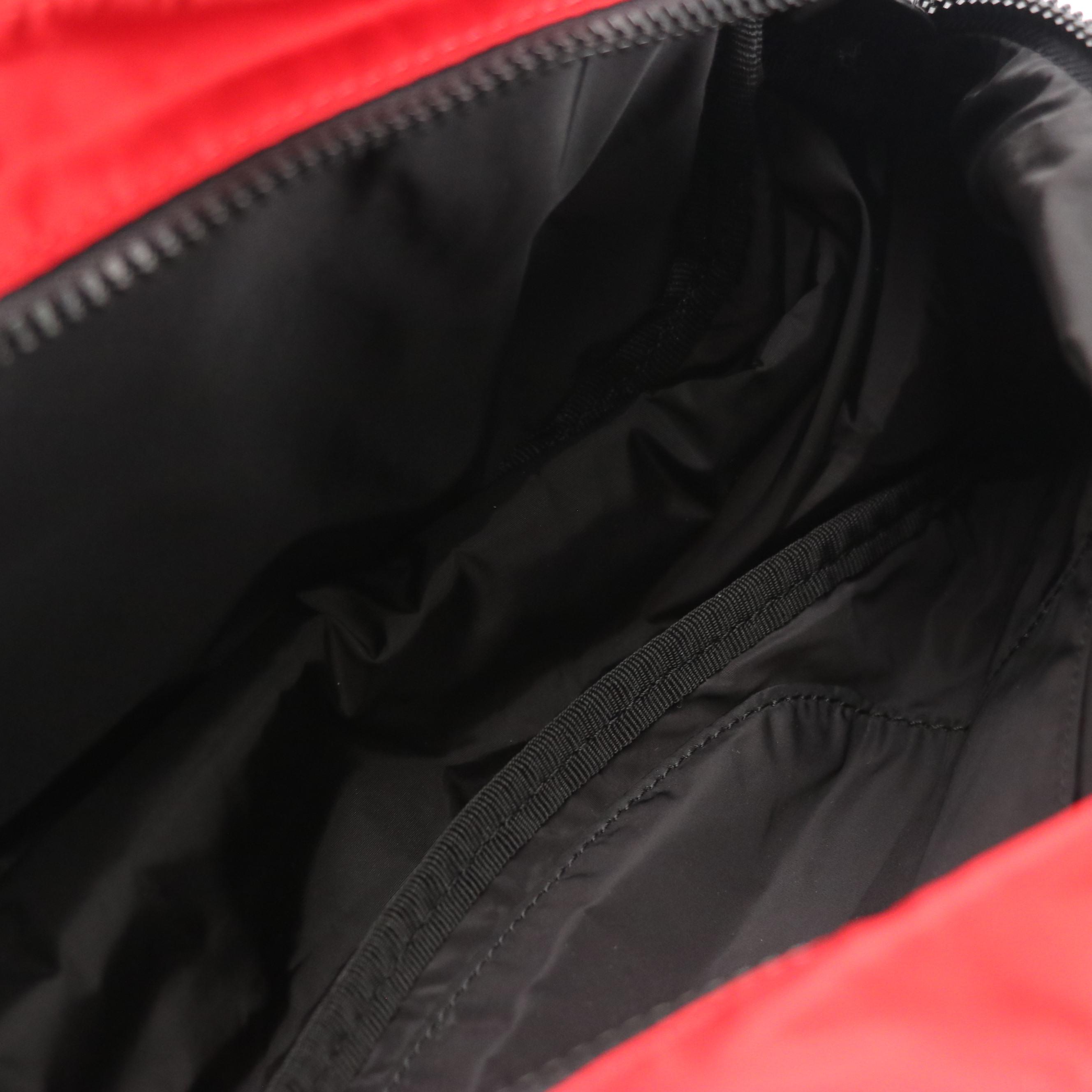 Versace Checkerboard Waist Bag in Red, Black & White Nylon