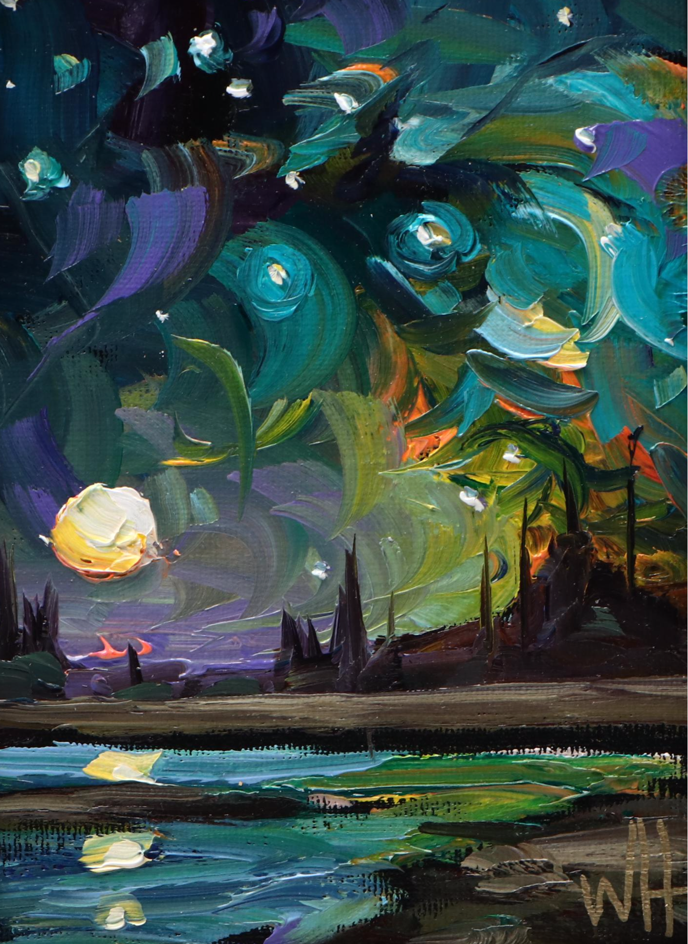 William Hawkins Sunset Landscape Oil Painting, 21st Century