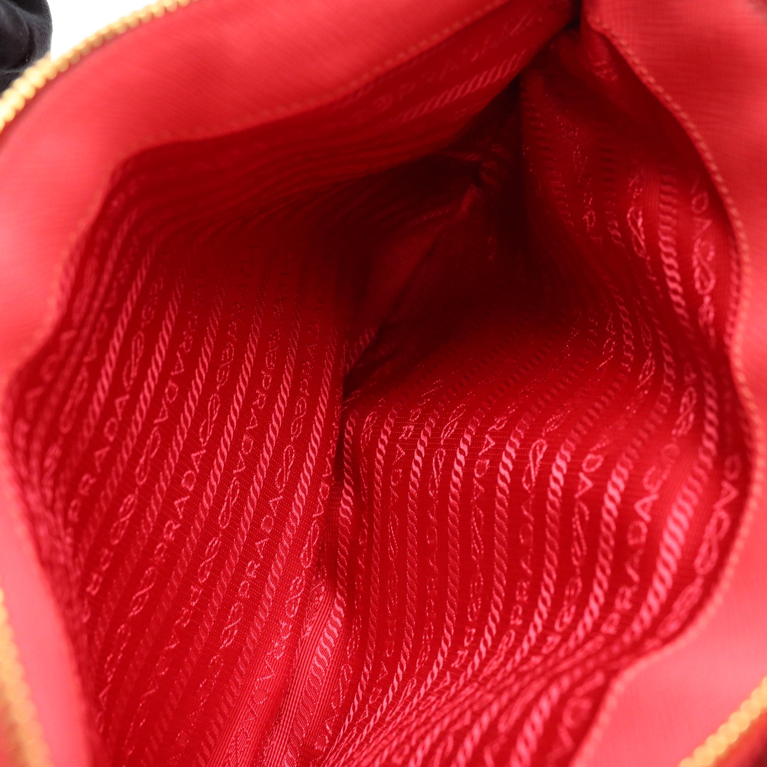 Prada Galleria Double Zip Two-Way Tote in Pink Saffiano Leather