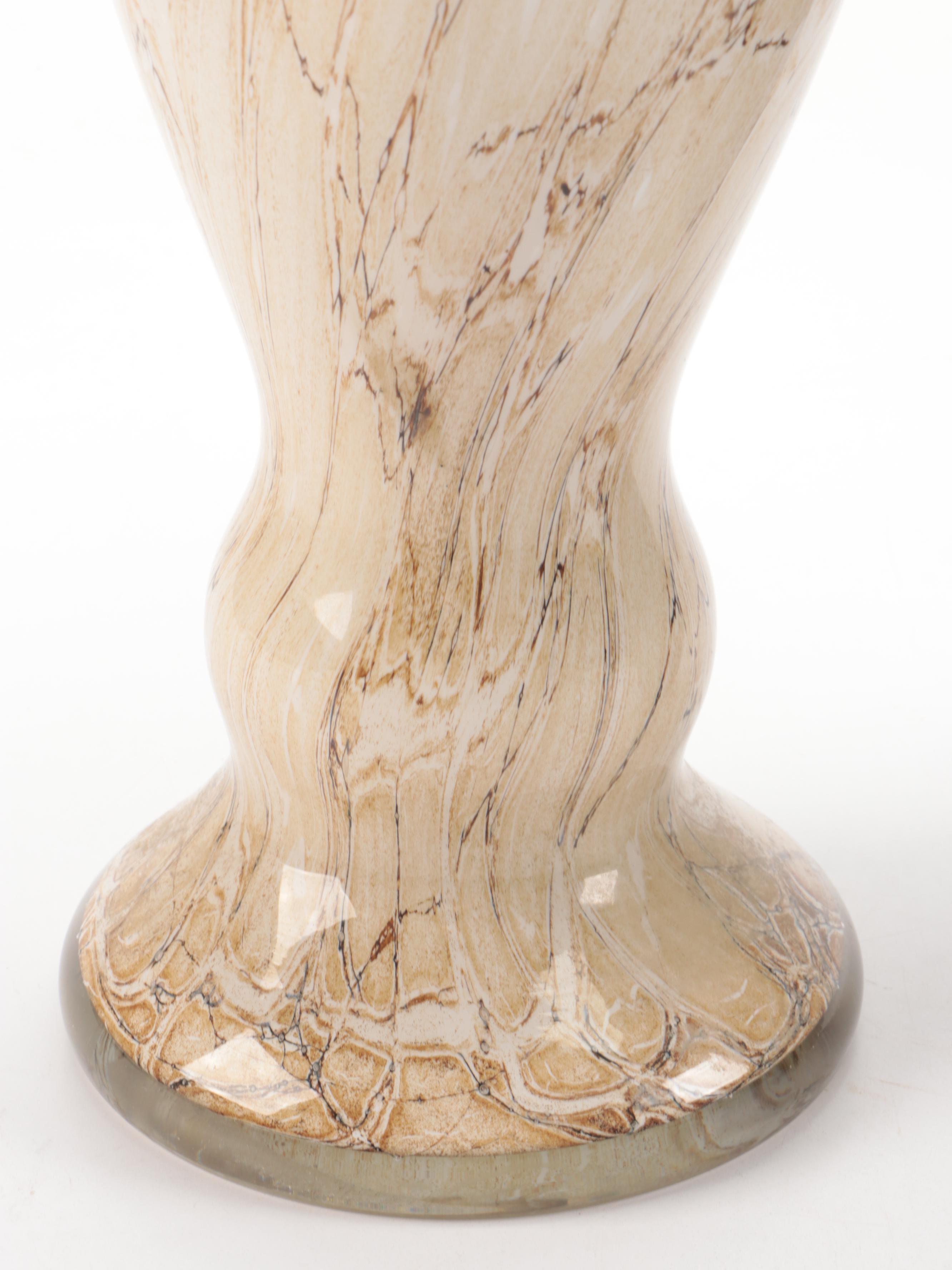 Sasaki Multicolor and Jozefina Krosno Handkerchief Studio Glass Vases