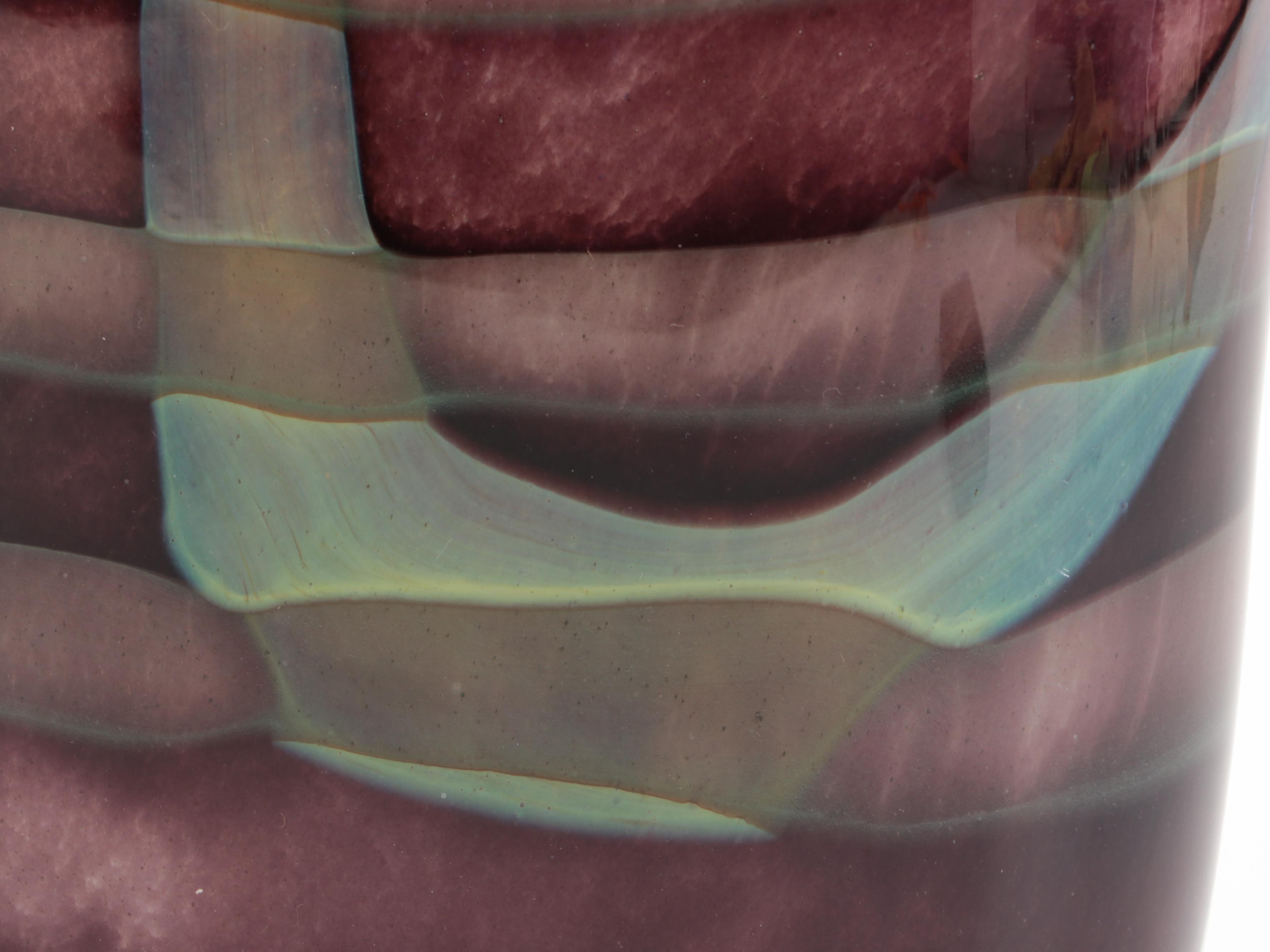 Sasaki Multicolor and Jozefina Krosno Handkerchief Studio Glass Vases