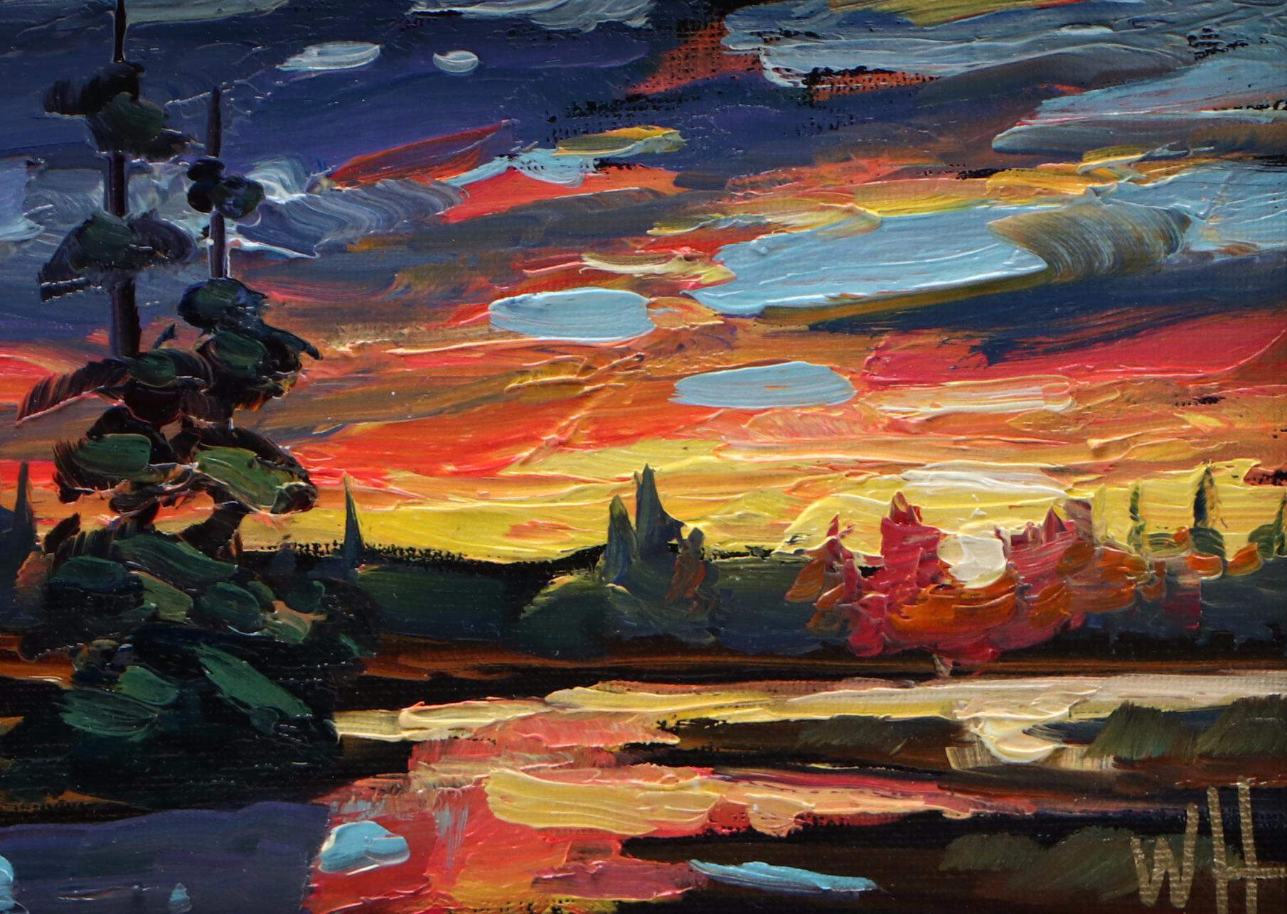 William Hawkins Sunset Landscape Oil Painting, 21st Century