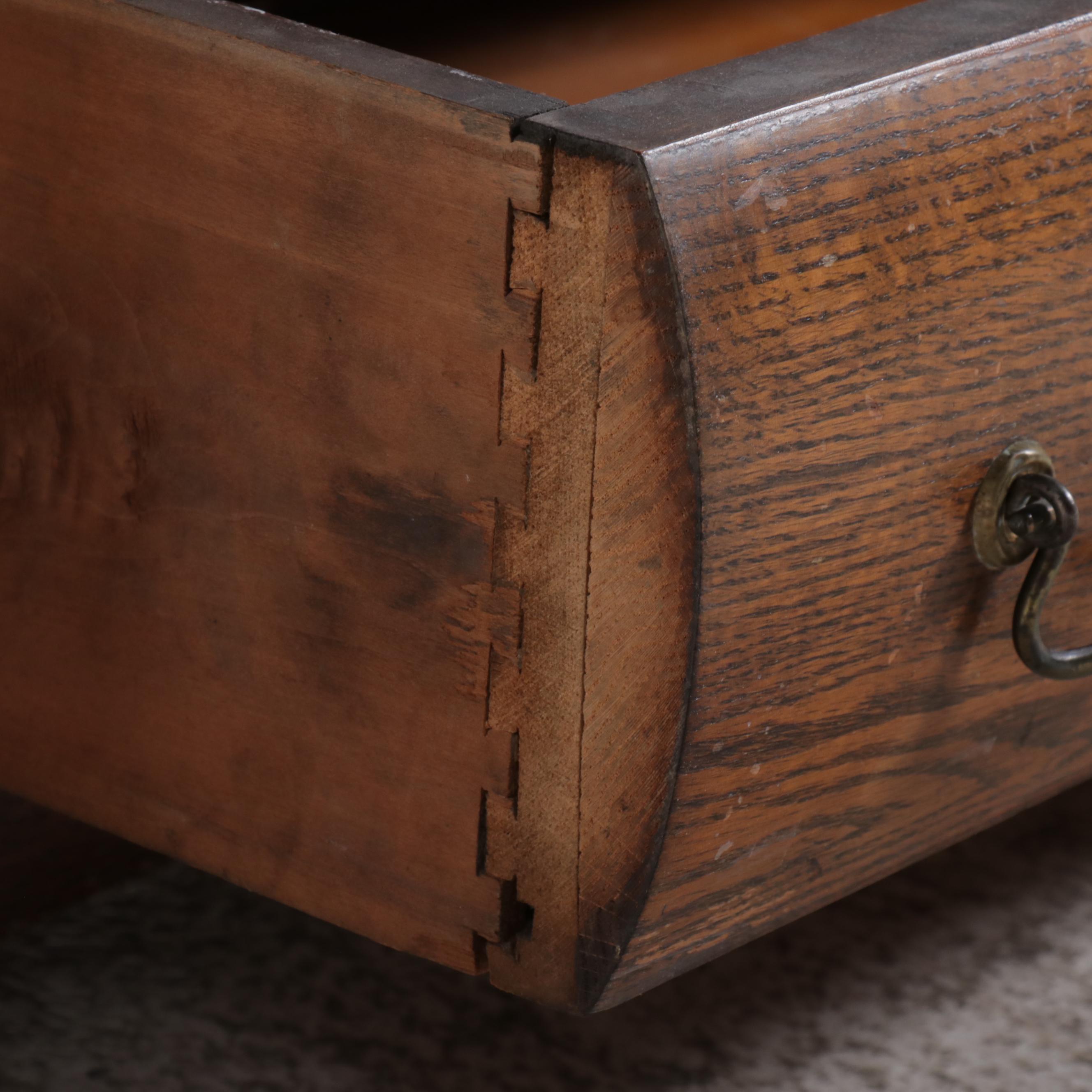 Antique Victorian Carved Oak Armoire
