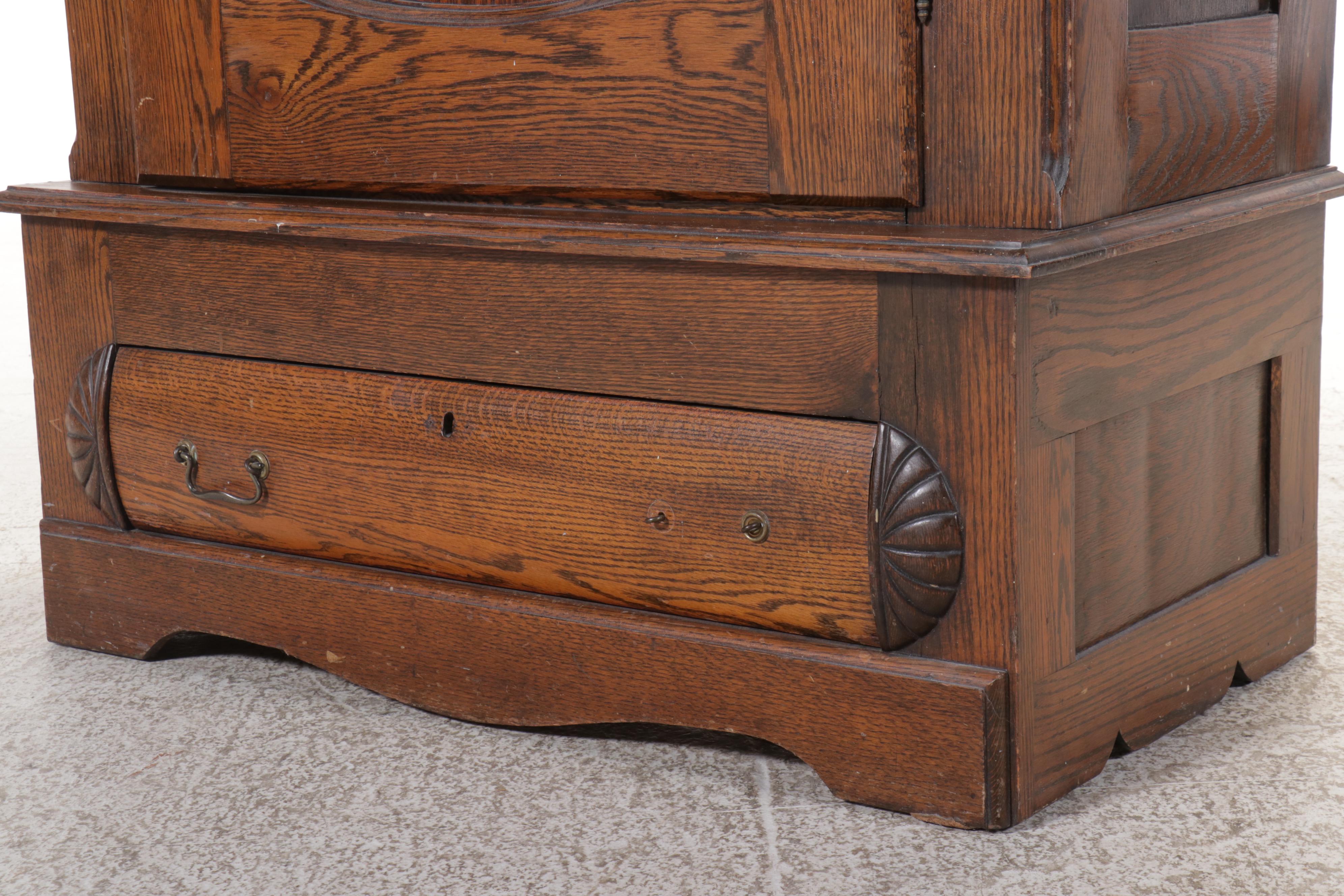 Antique Victorian Carved Oak Armoire