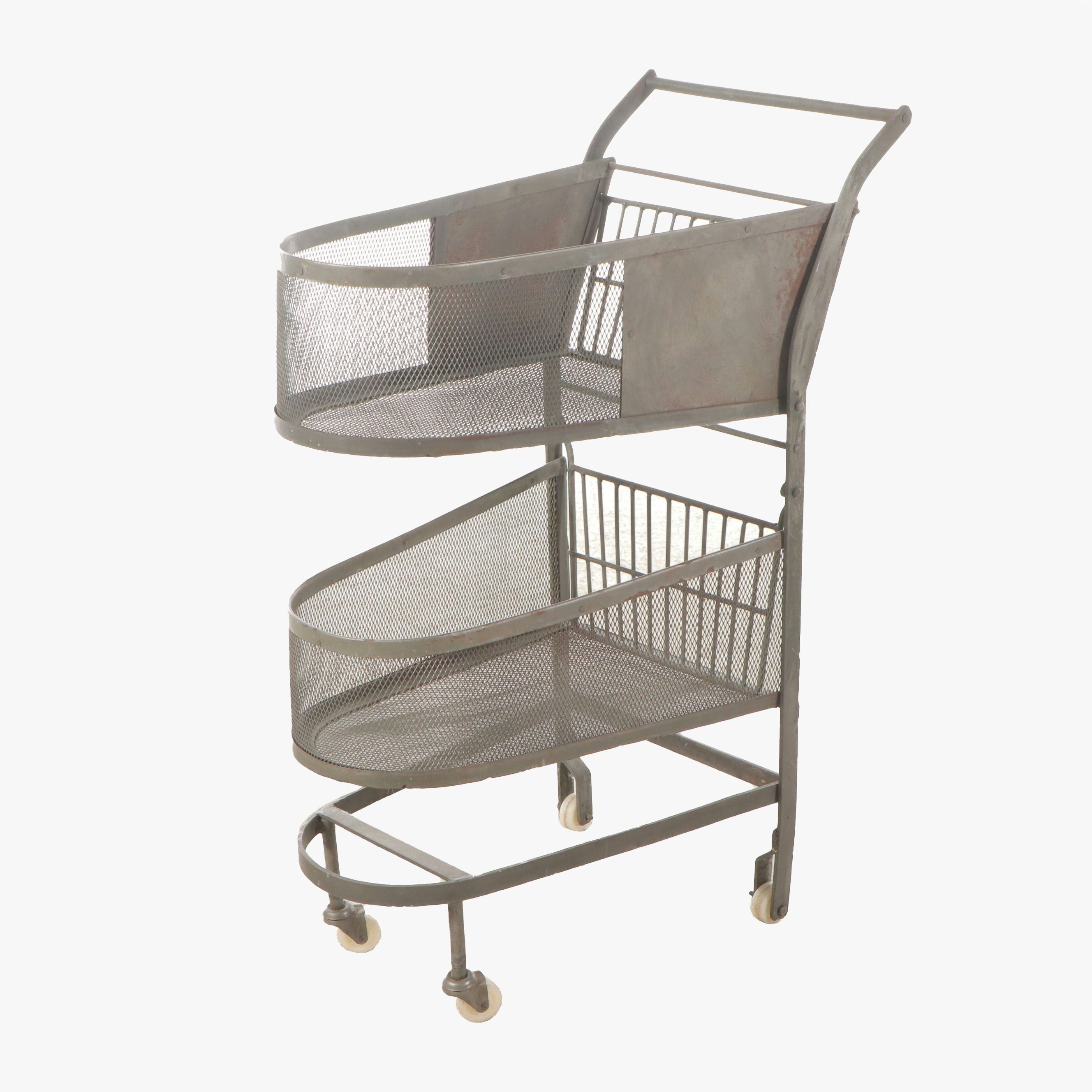 Vintage Metal Mesh Utility Cart