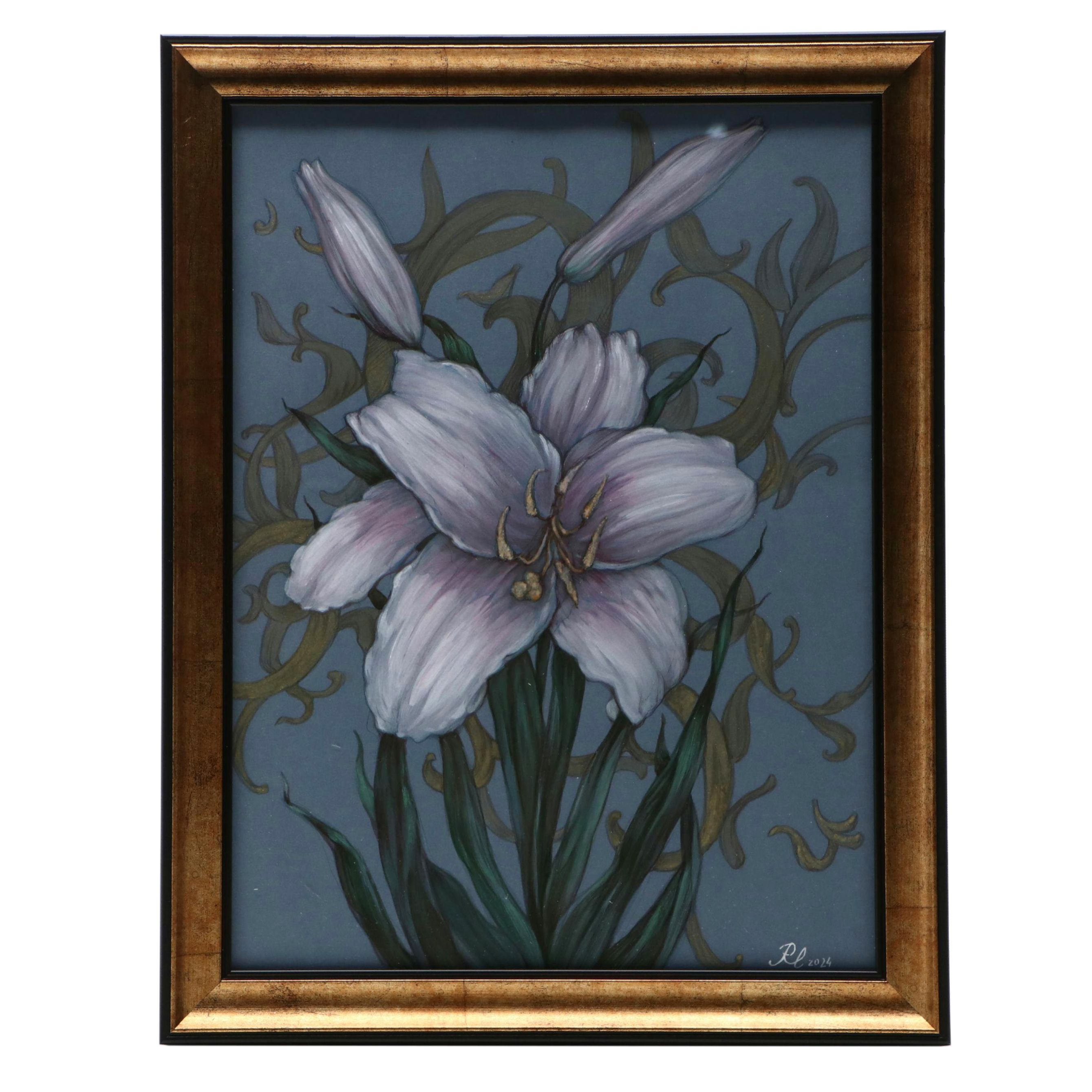 Floral Gouache and Watercolor Painting, 2024