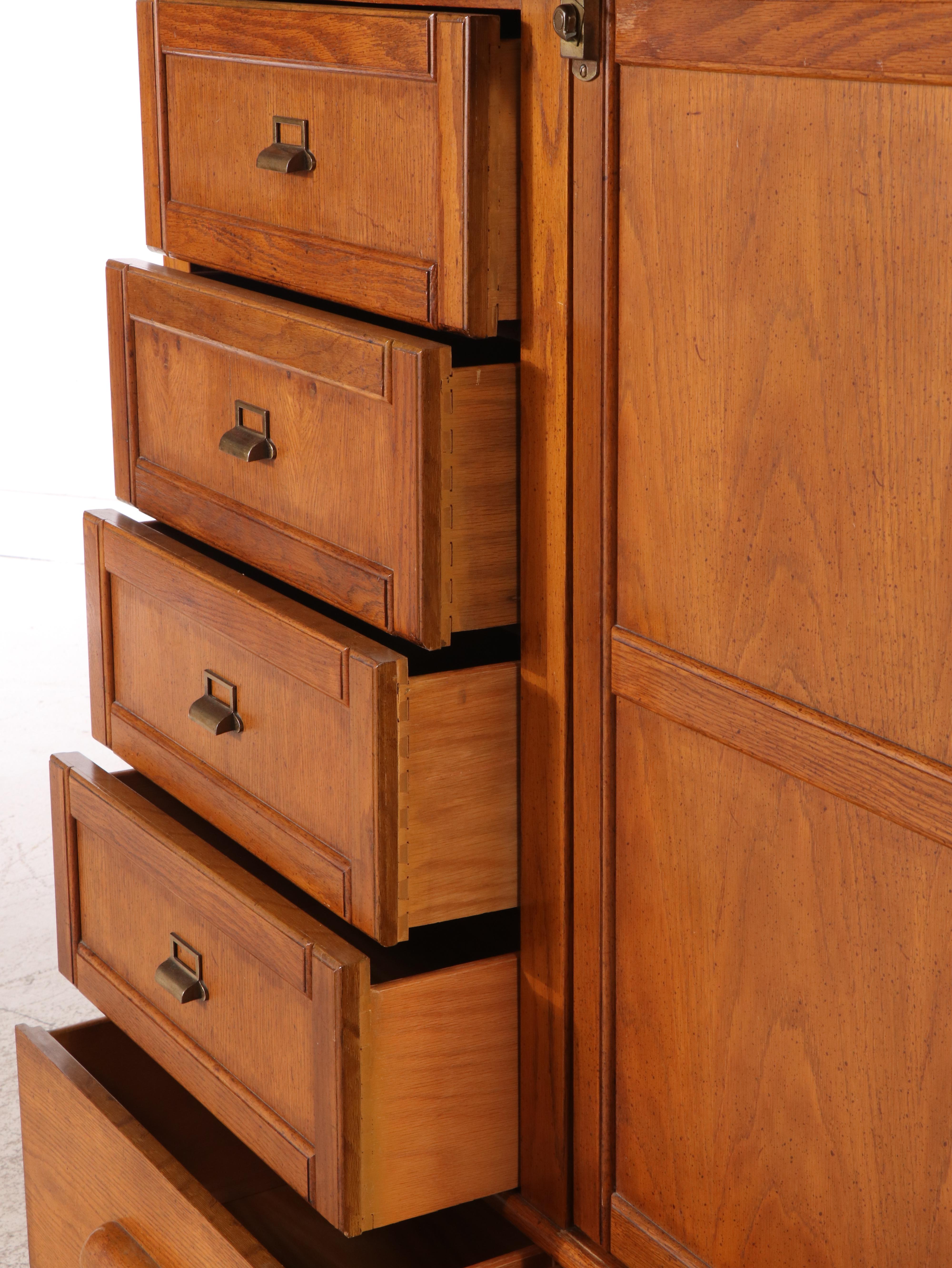 Stanley Furniture Traditional Style Oak Chifferobe