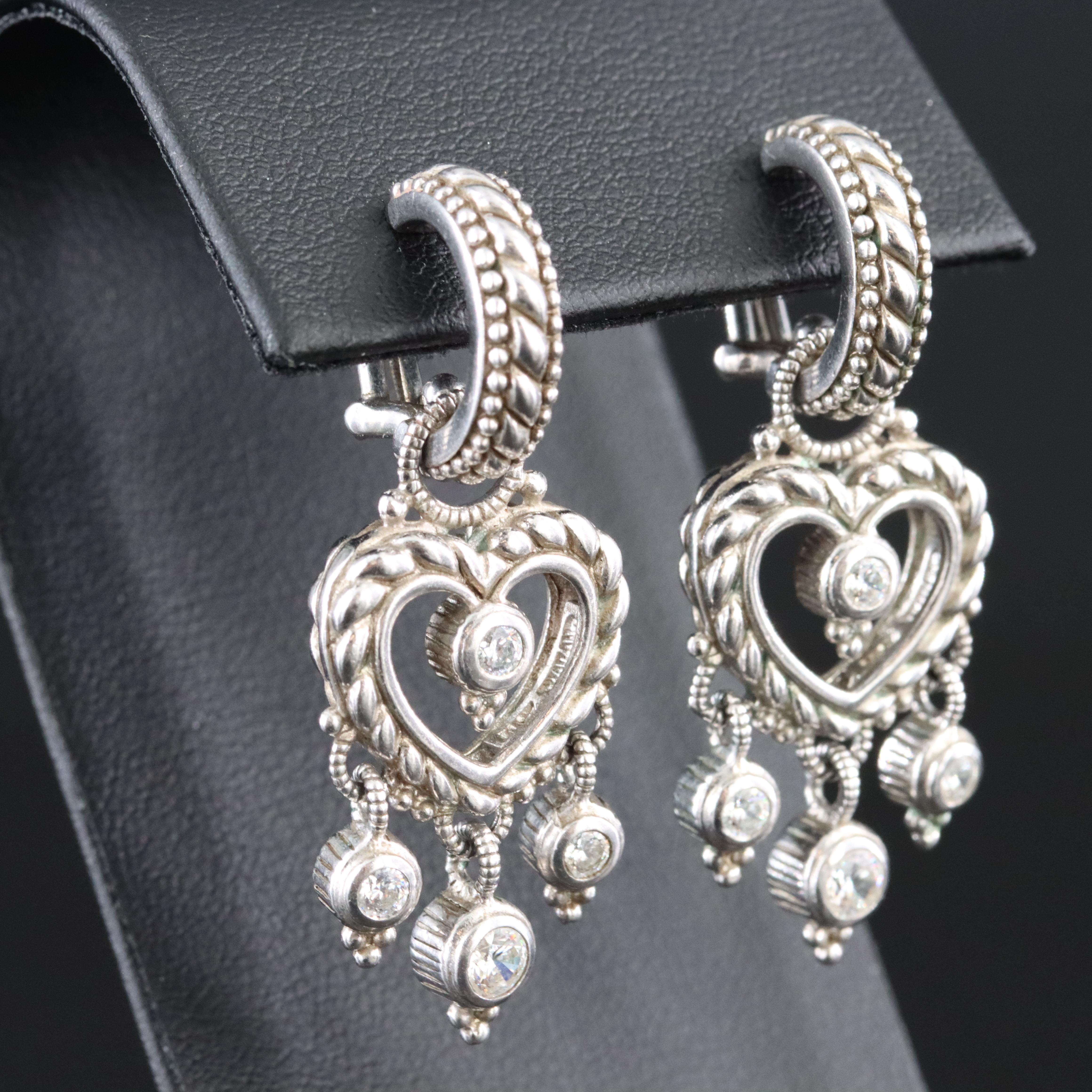 Sterling CZ Drop Earrings