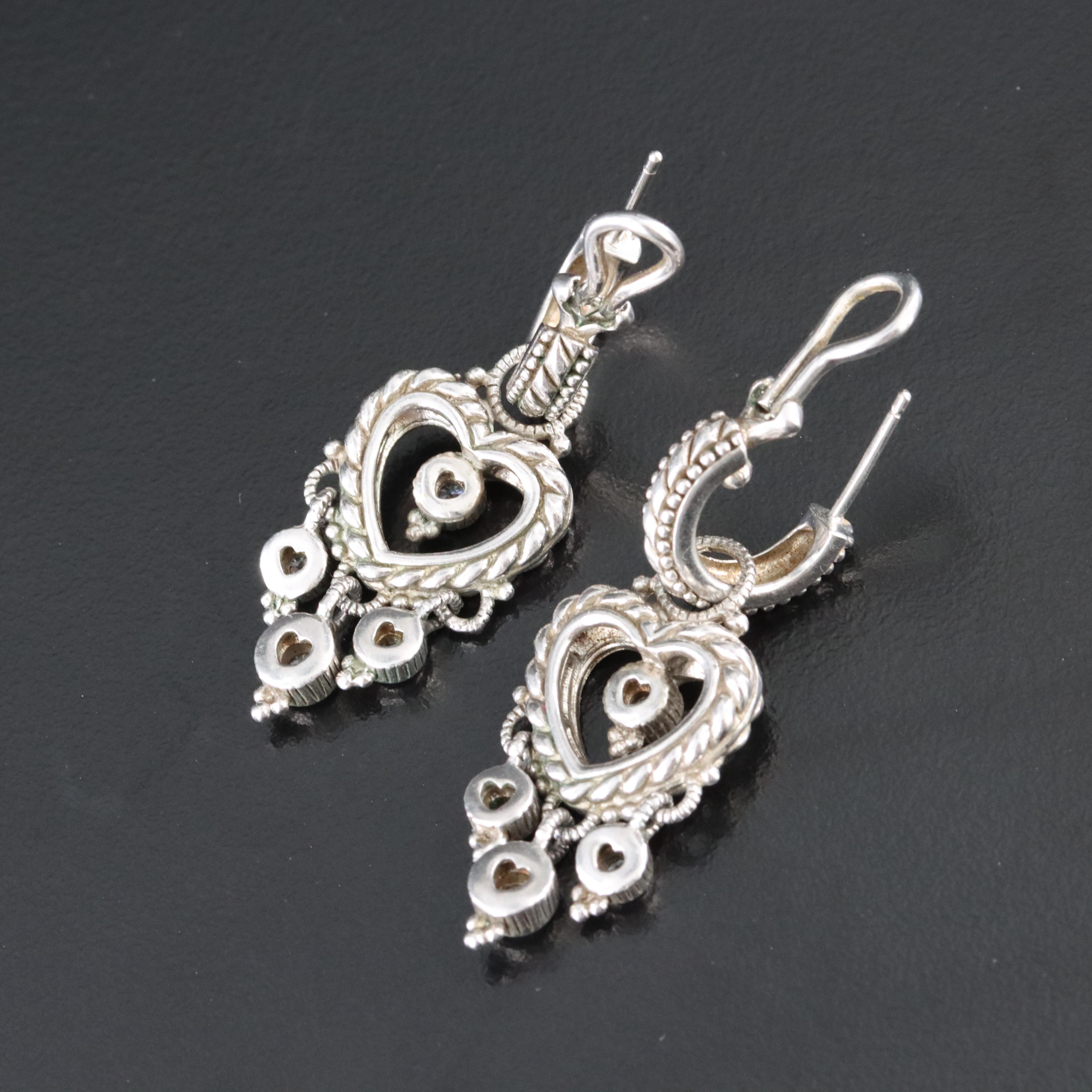 Sterling CZ Drop Earrings