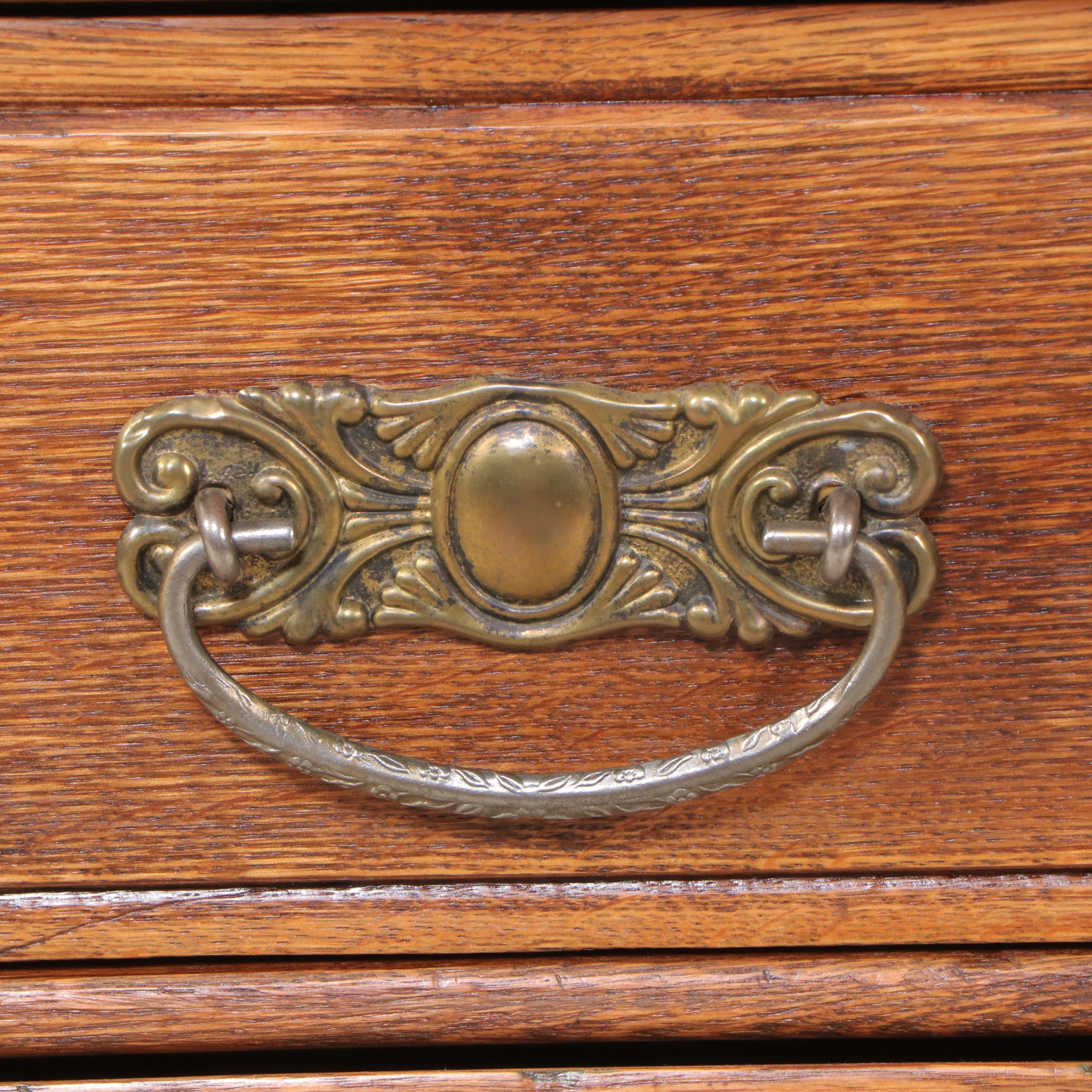 Antique Victorian Carved Oak Washstand