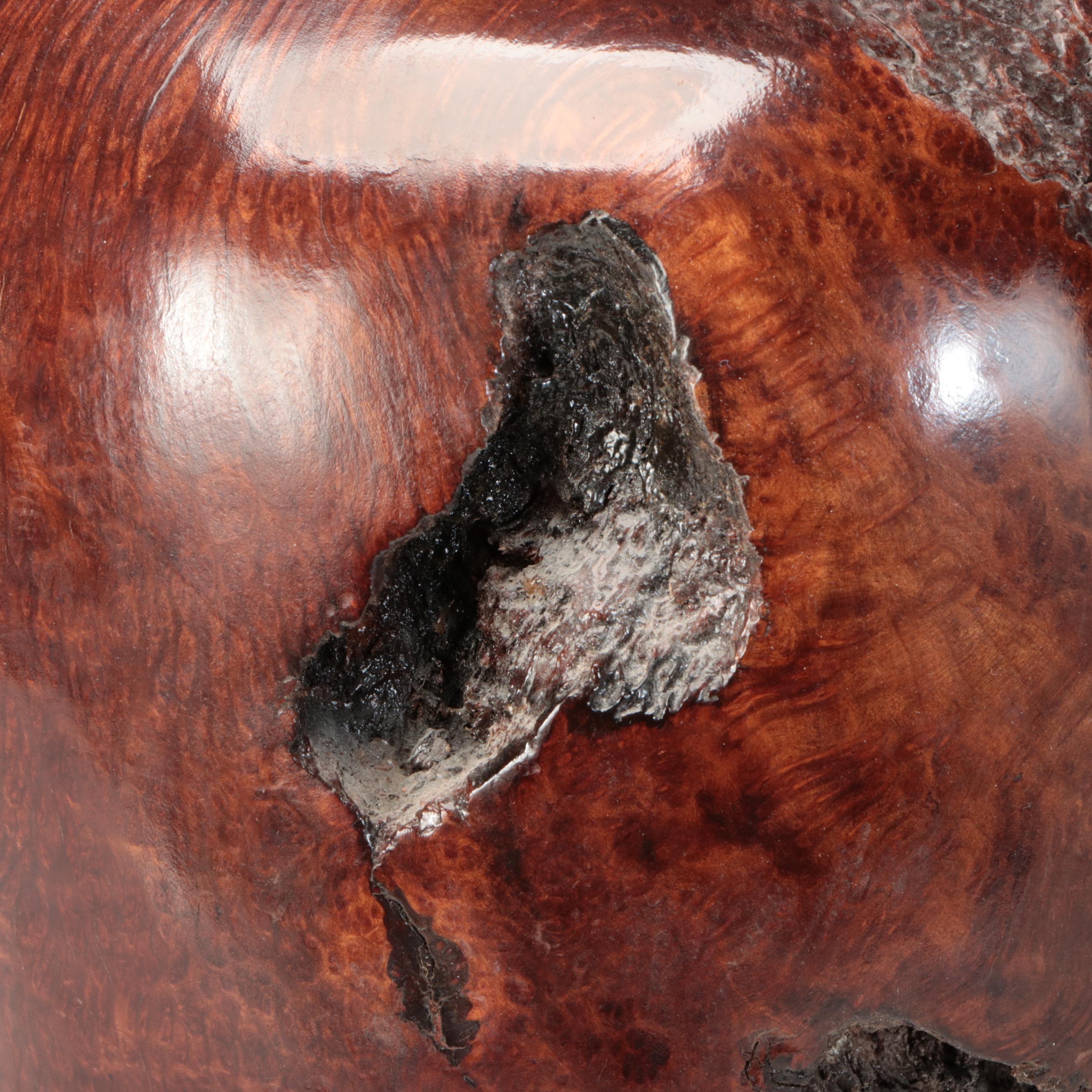 Hand-Carved Wooden Floor Vase