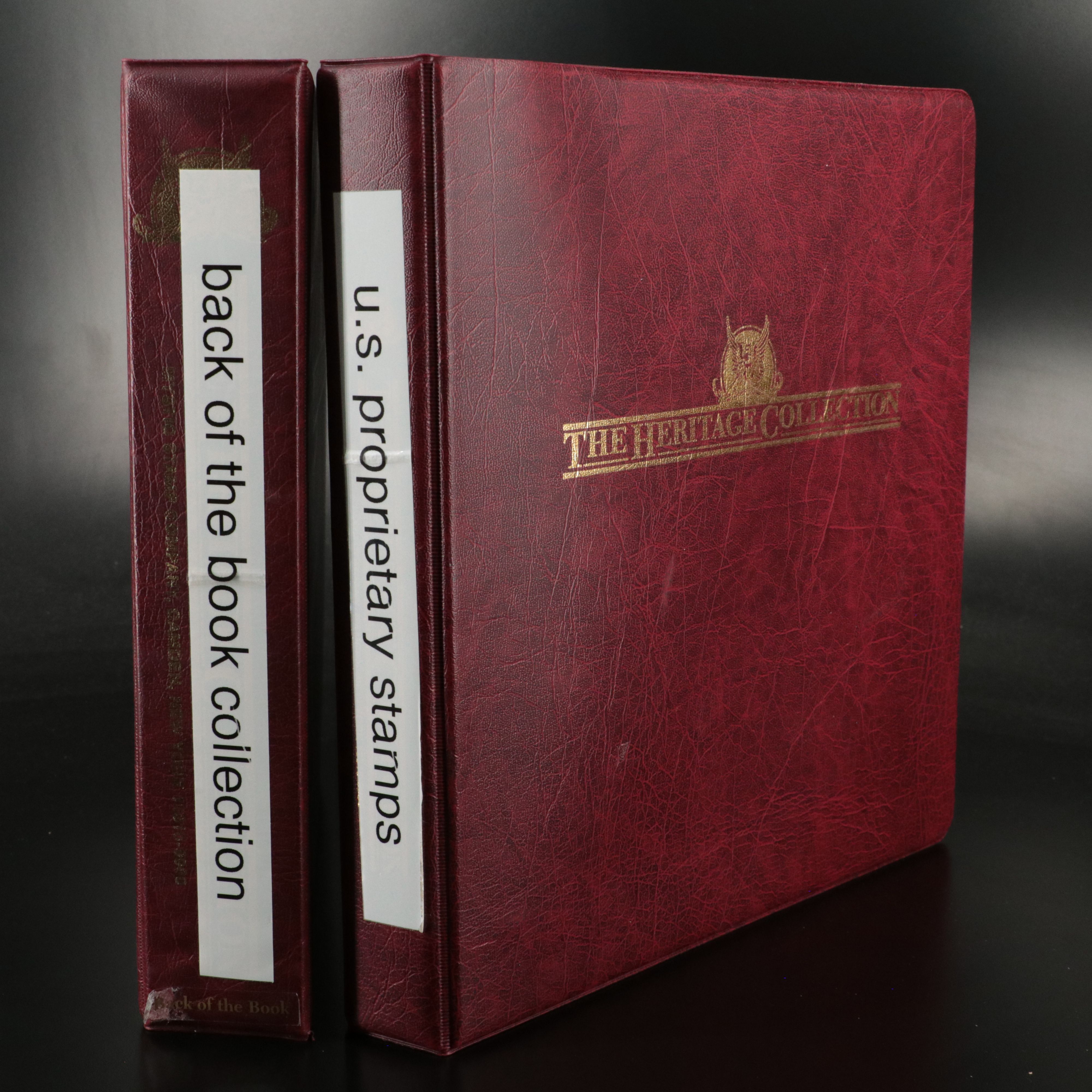 Two U.S. Postage Stamp Albums, Back of the Book and Proprietary Revenue Stamps