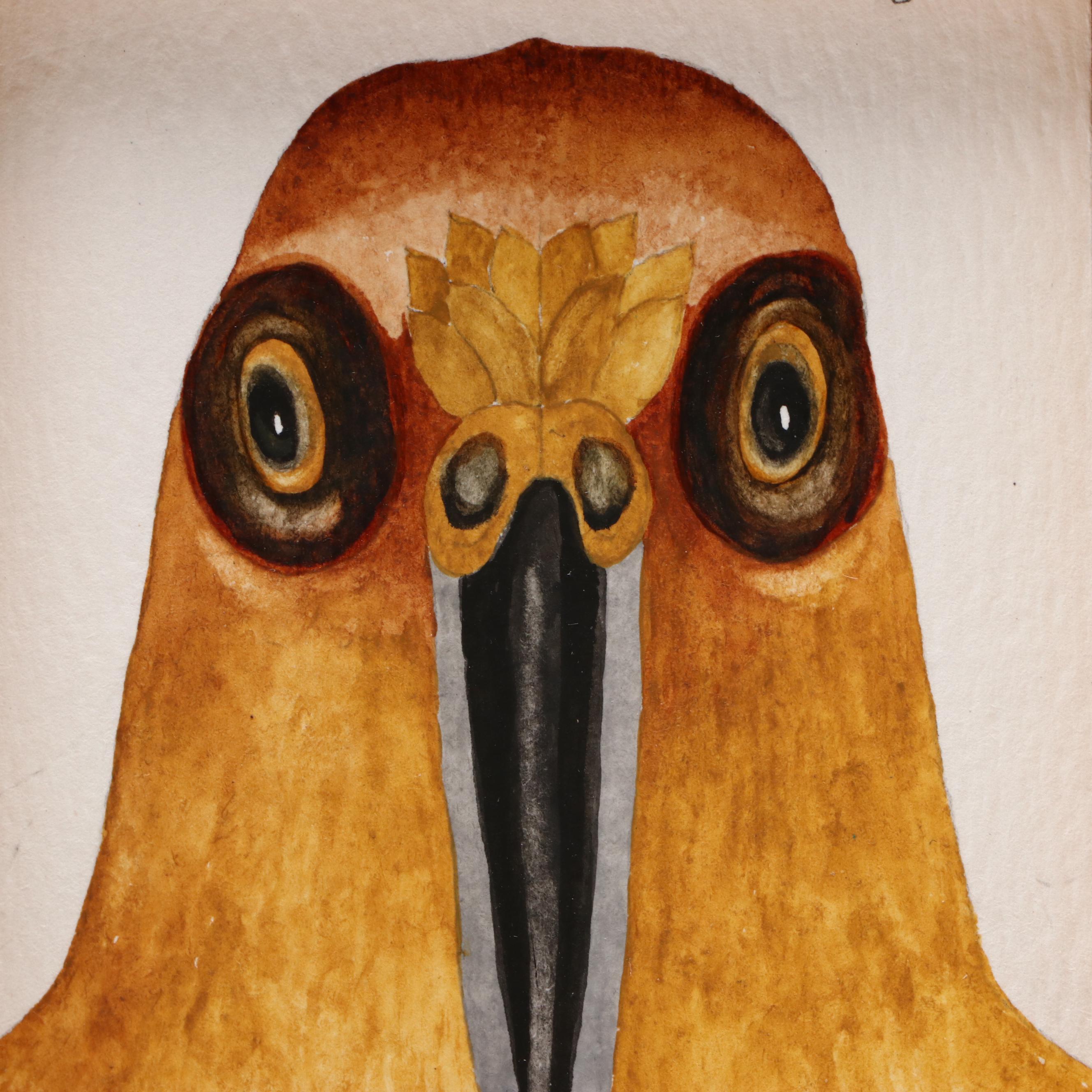 Joseph Ray York Stylized Watercolor Painting "Strange Bird #81," 2020