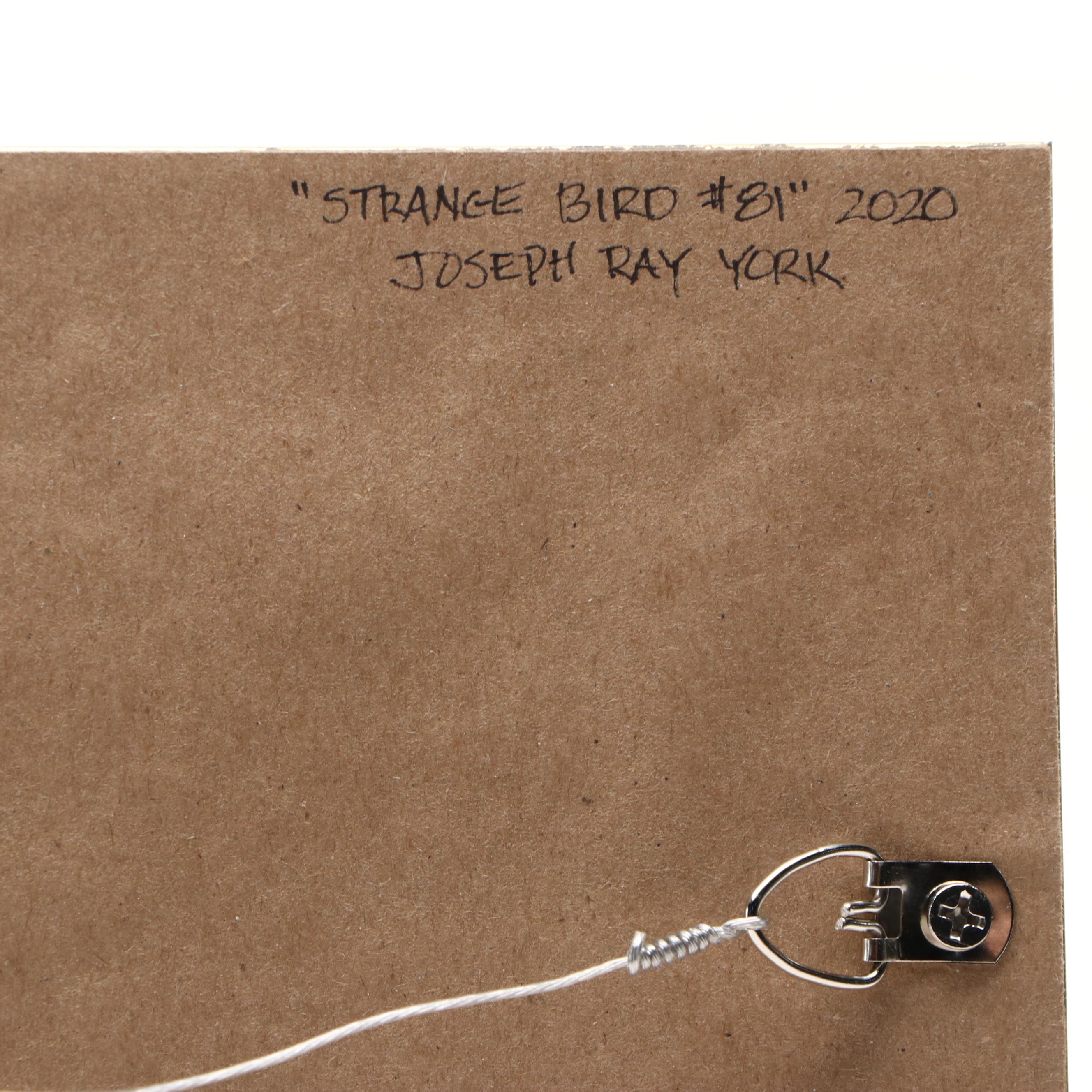 Joseph Ray York Stylized Watercolor Painting "Strange Bird #81," 2020